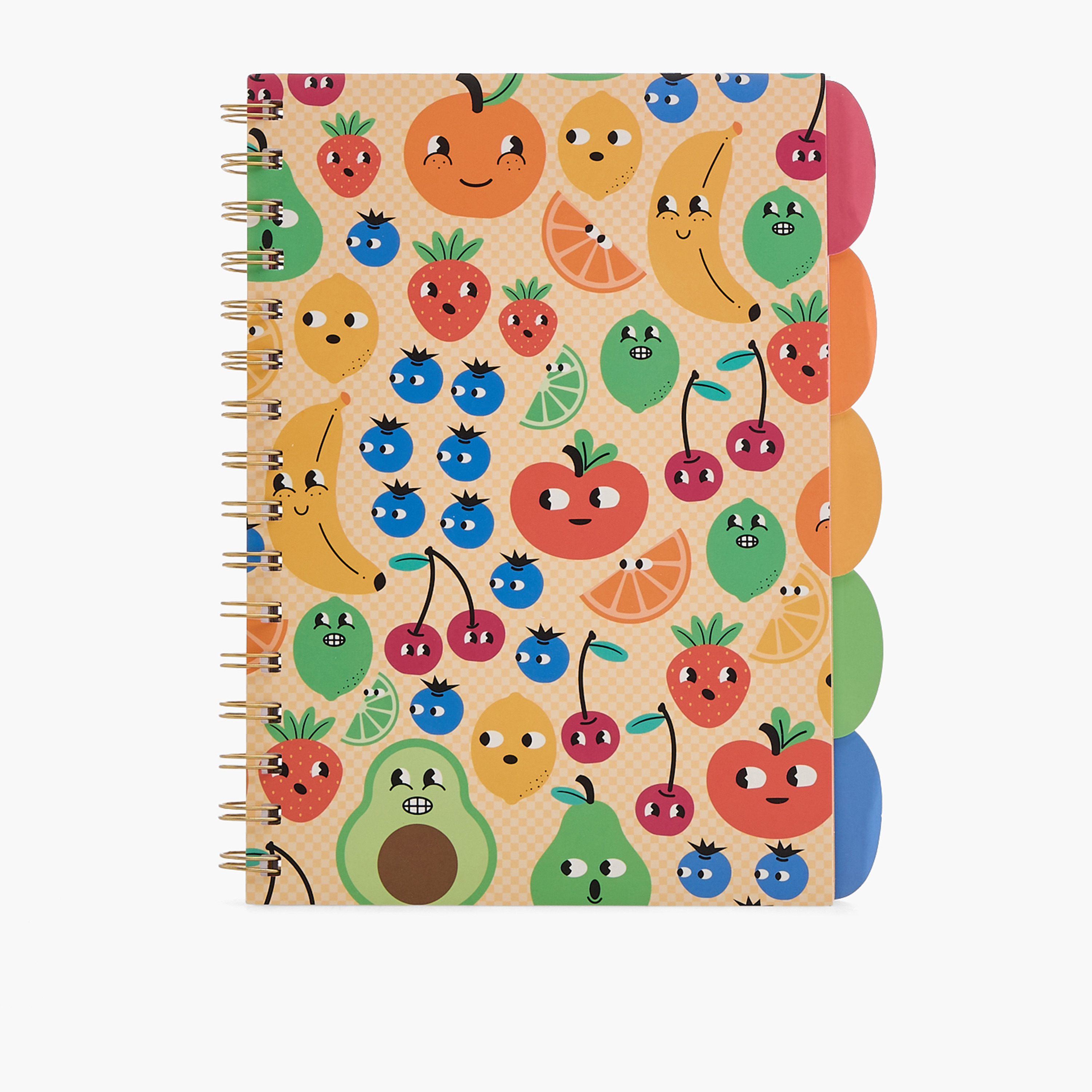 Fruit Print Notebook with Spiral Binding-school-stationery-notebooks-image-1