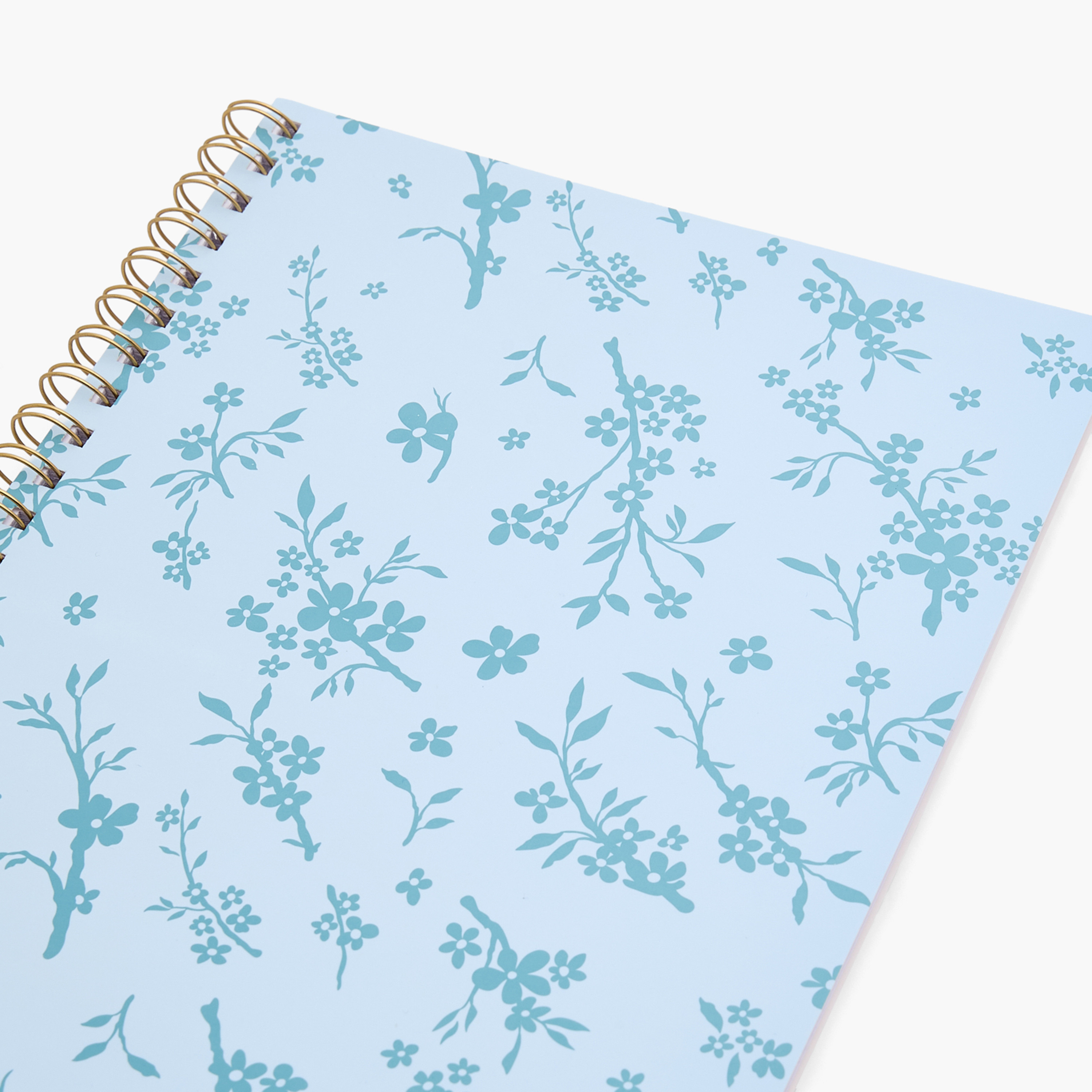 Floral Print Notebook with Spiral Binding-school-stationery-notebooks-image-3