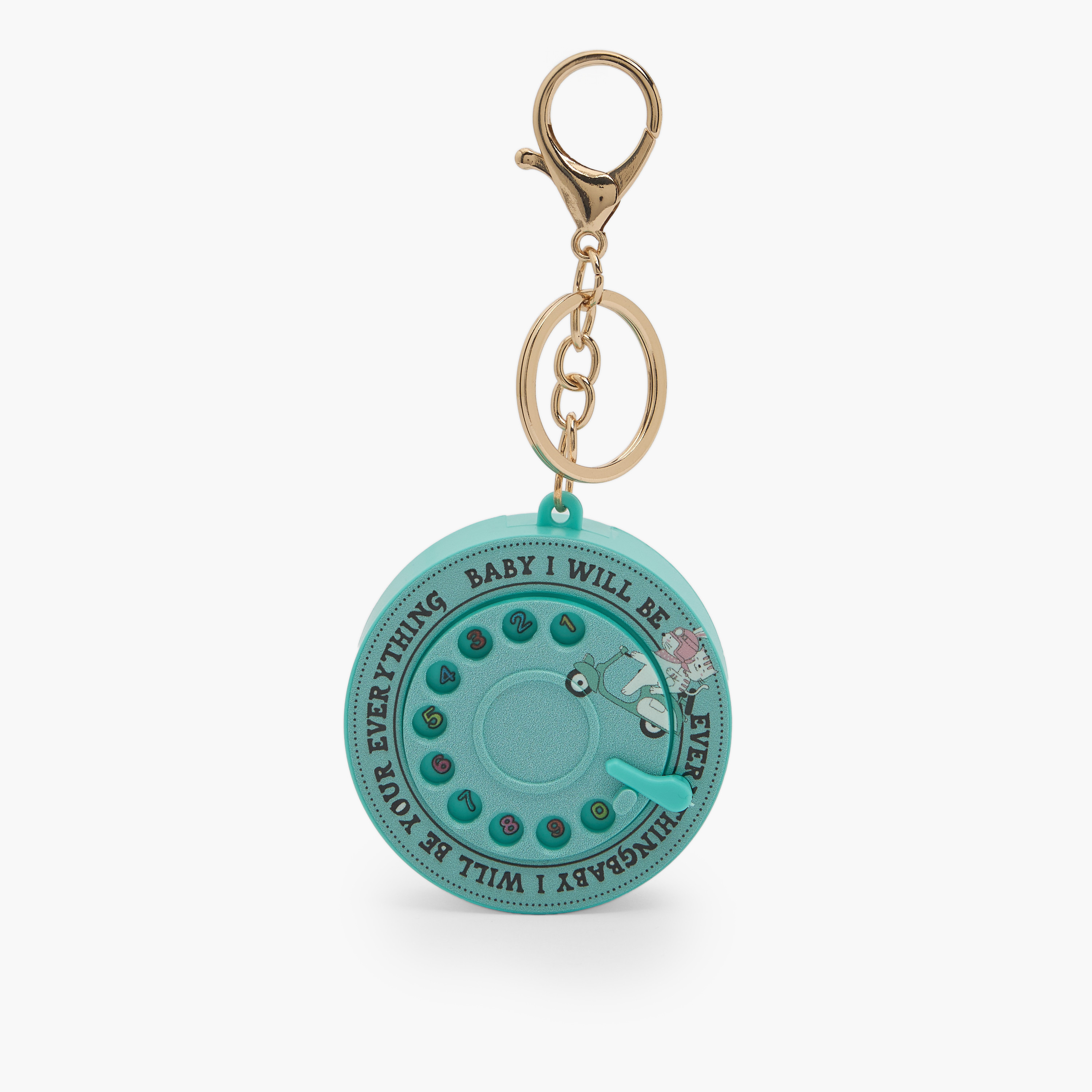 Retro Telephone Keychain with Lobster Clasp-girls-accessories-keyringsandbagcharms-image-1