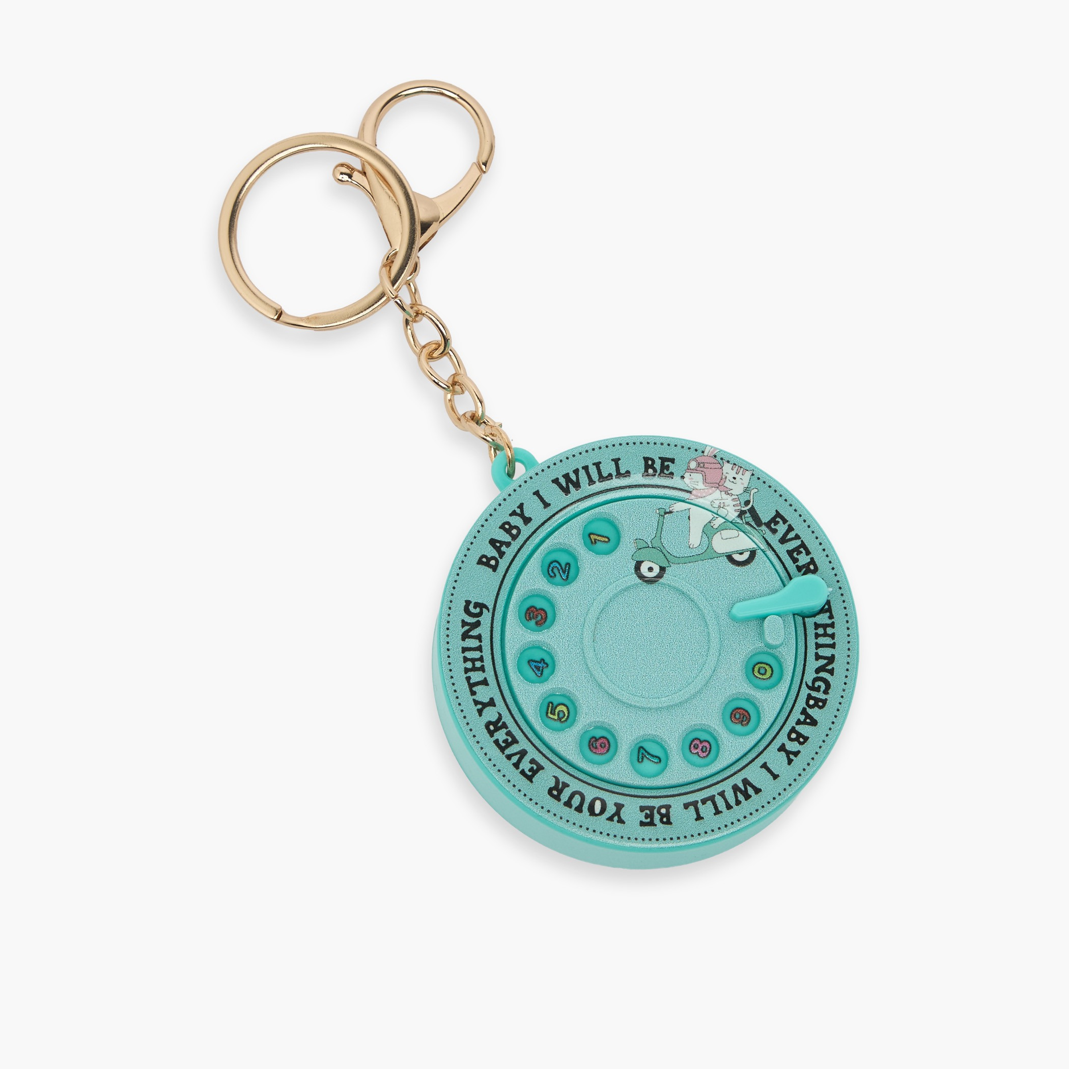 Retro Telephone Keychain with Lobster Clasp-girls-accessories-keyringsandbagcharms-image-2
