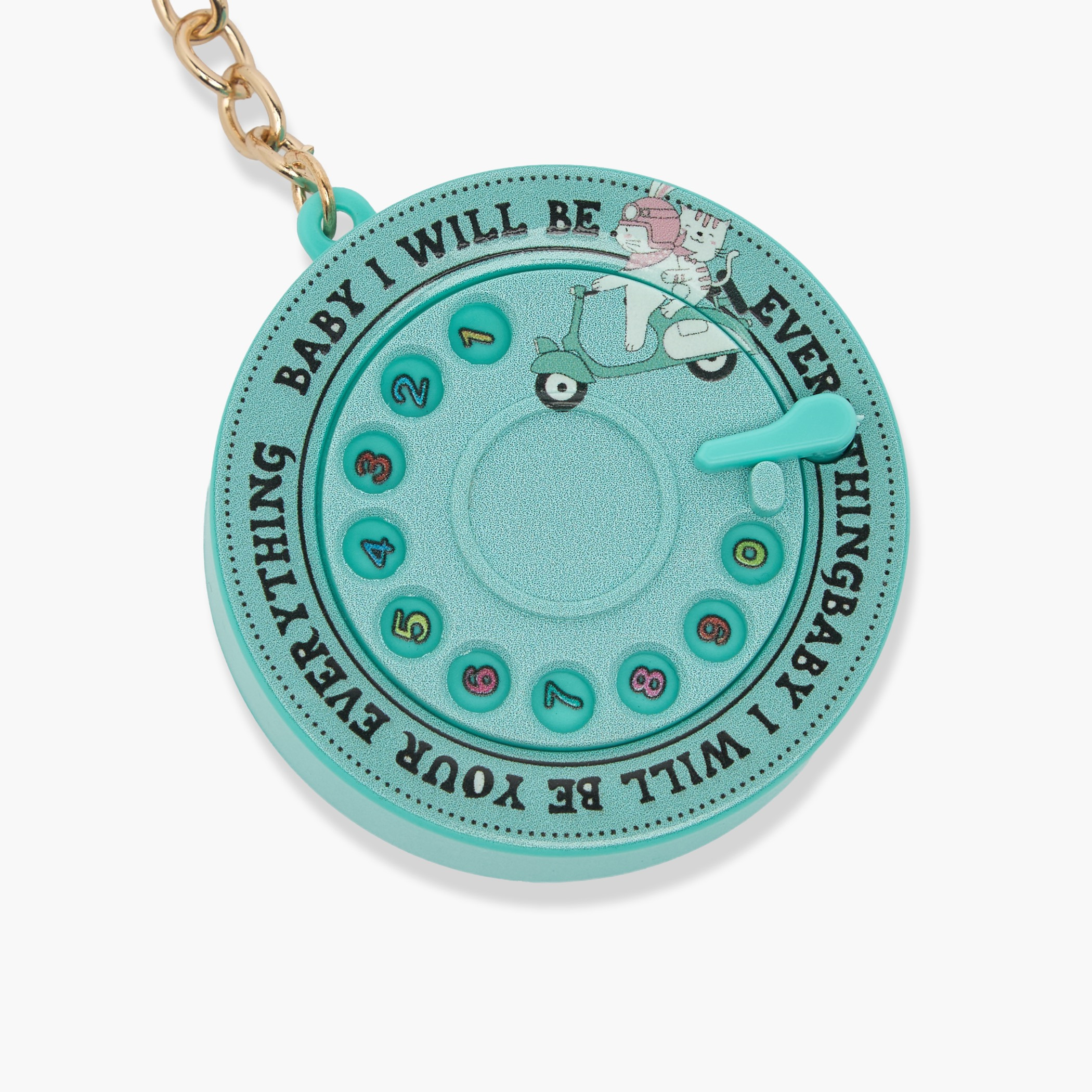 Retro Telephone Keychain with Lobster Clasp-girls-accessories-keyringsandbagcharms-image-3