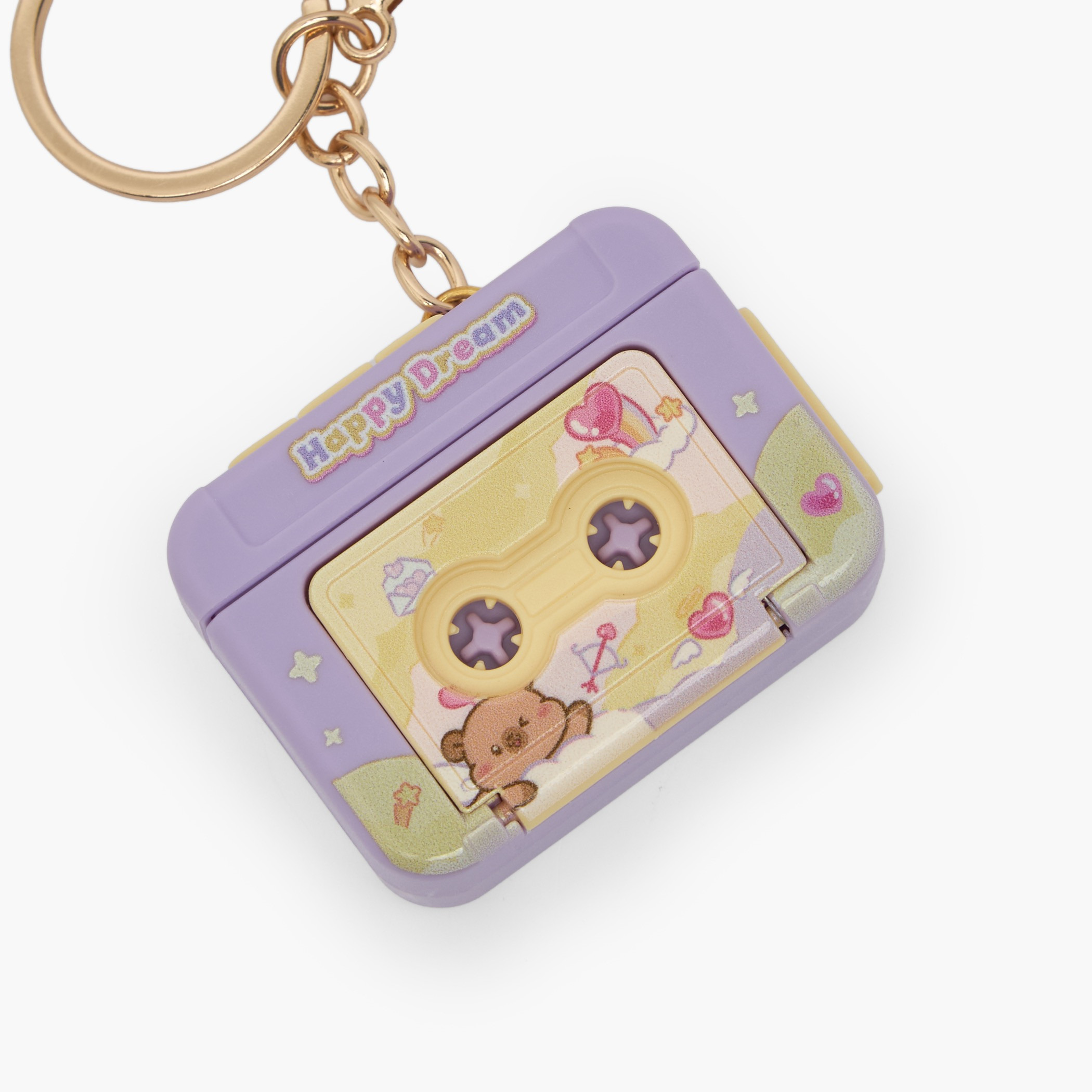 Retro Cassette Player Keychain with Lobster Claps-girls-accessories-keyringsandbagcharms-image-3