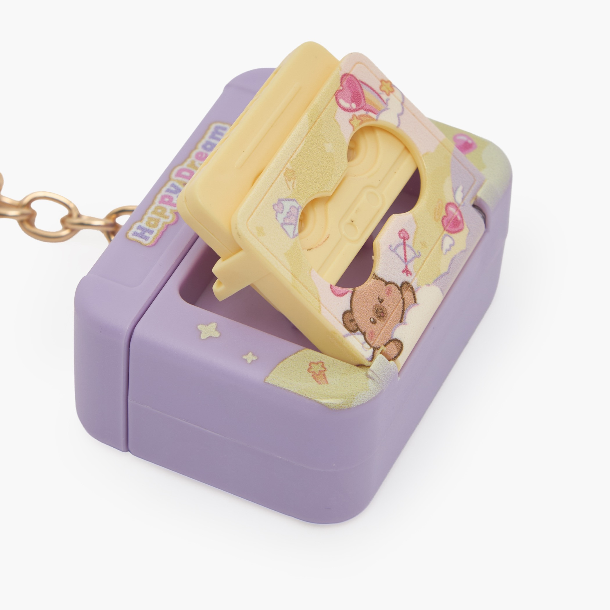 Retro Cassette Player Keychain with Lobster Claps-girls-accessories-keyringsandbagcharms-image-4