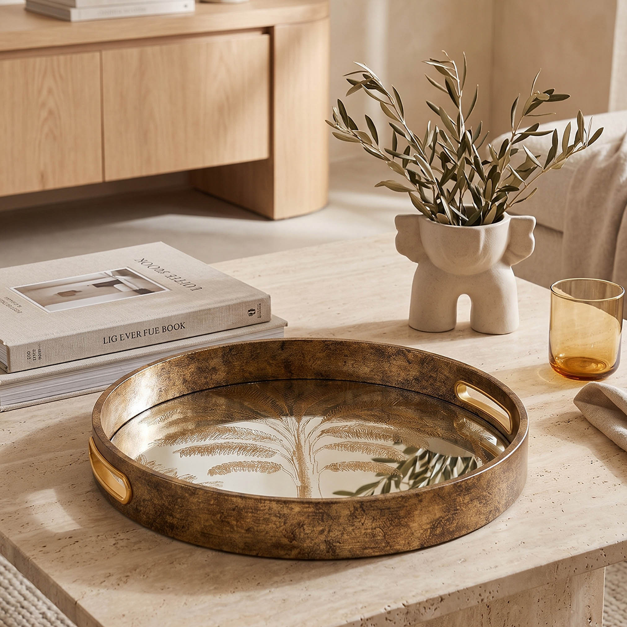 Palm Glass Tray - 30 cms-household-decor-boxesandtrays-image-2
