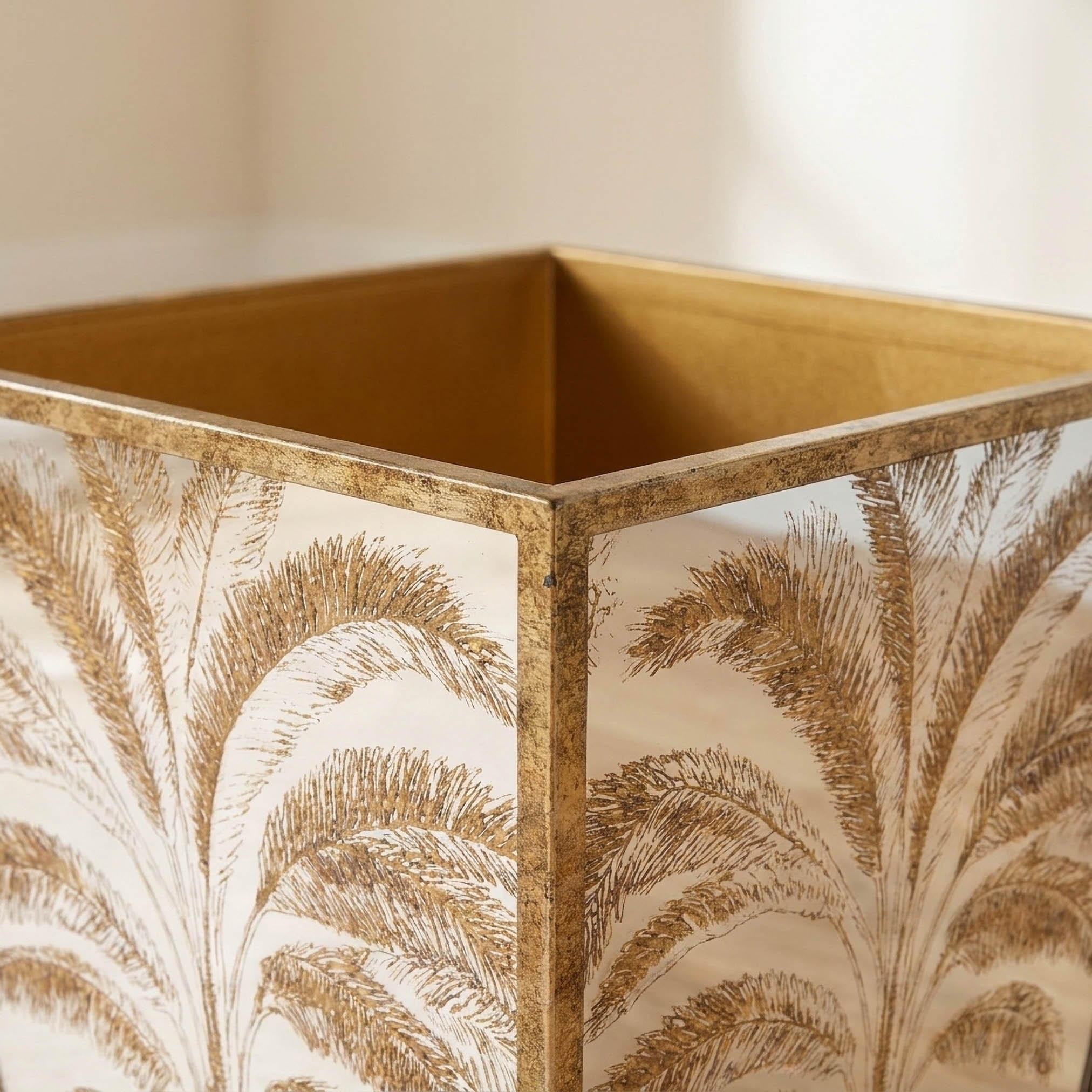 Palm Tree Print Waste Bin - 23x30 cms-household-decor-decorativeobjectsandsculptures-image-3