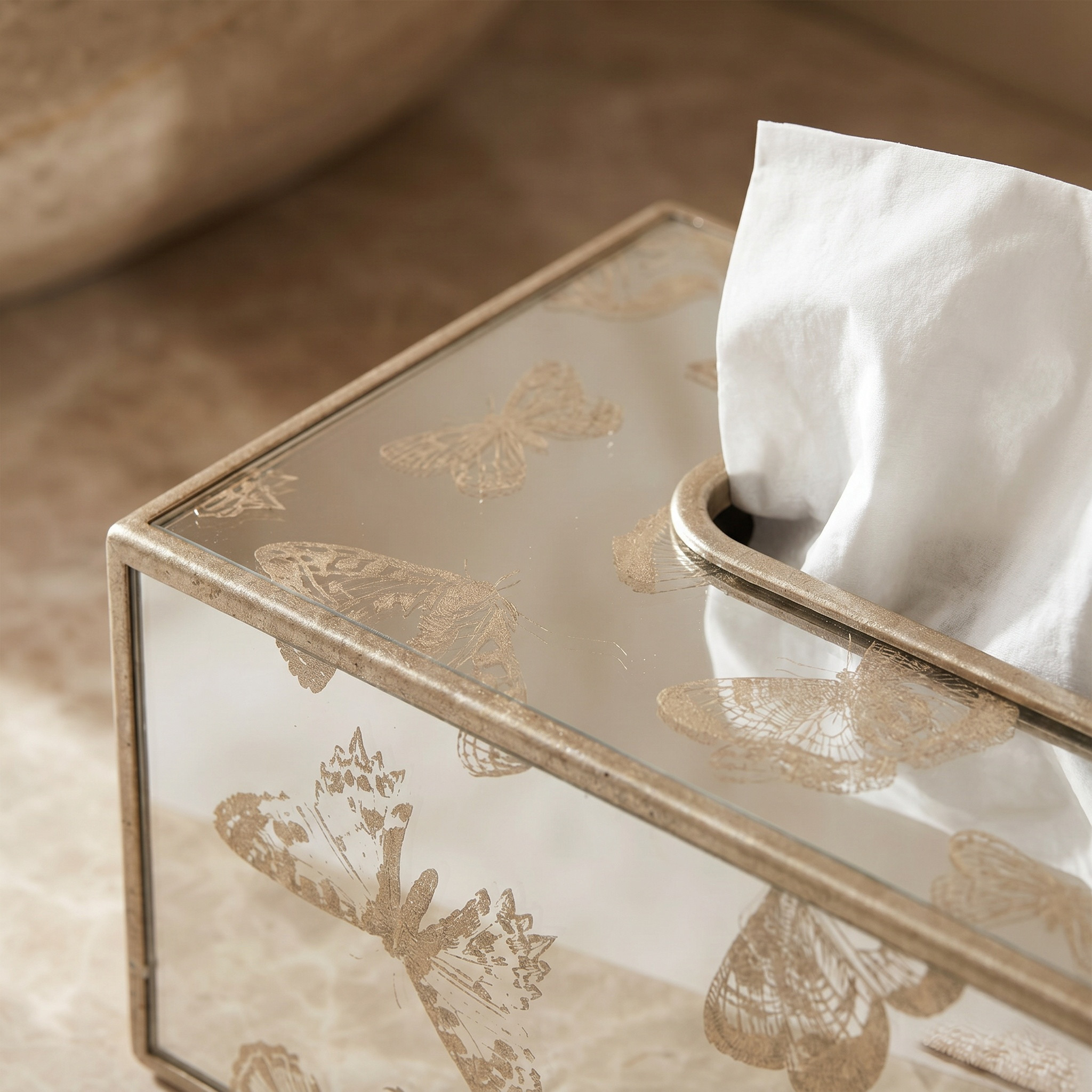 Butterfly Print Tissue Box-household-bathandlaundry-bathaccessories-tissueboxesandcottonjars-image-1