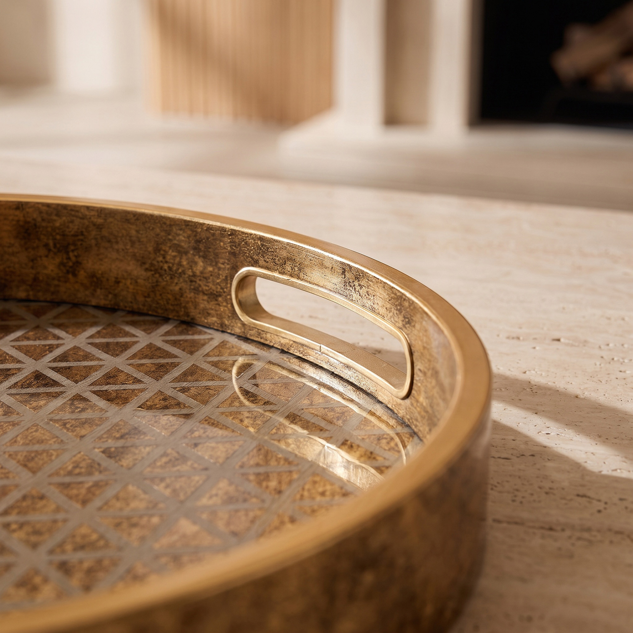 Geo Round Tray - 30 cms-household-decor-boxesandtrays-image-3