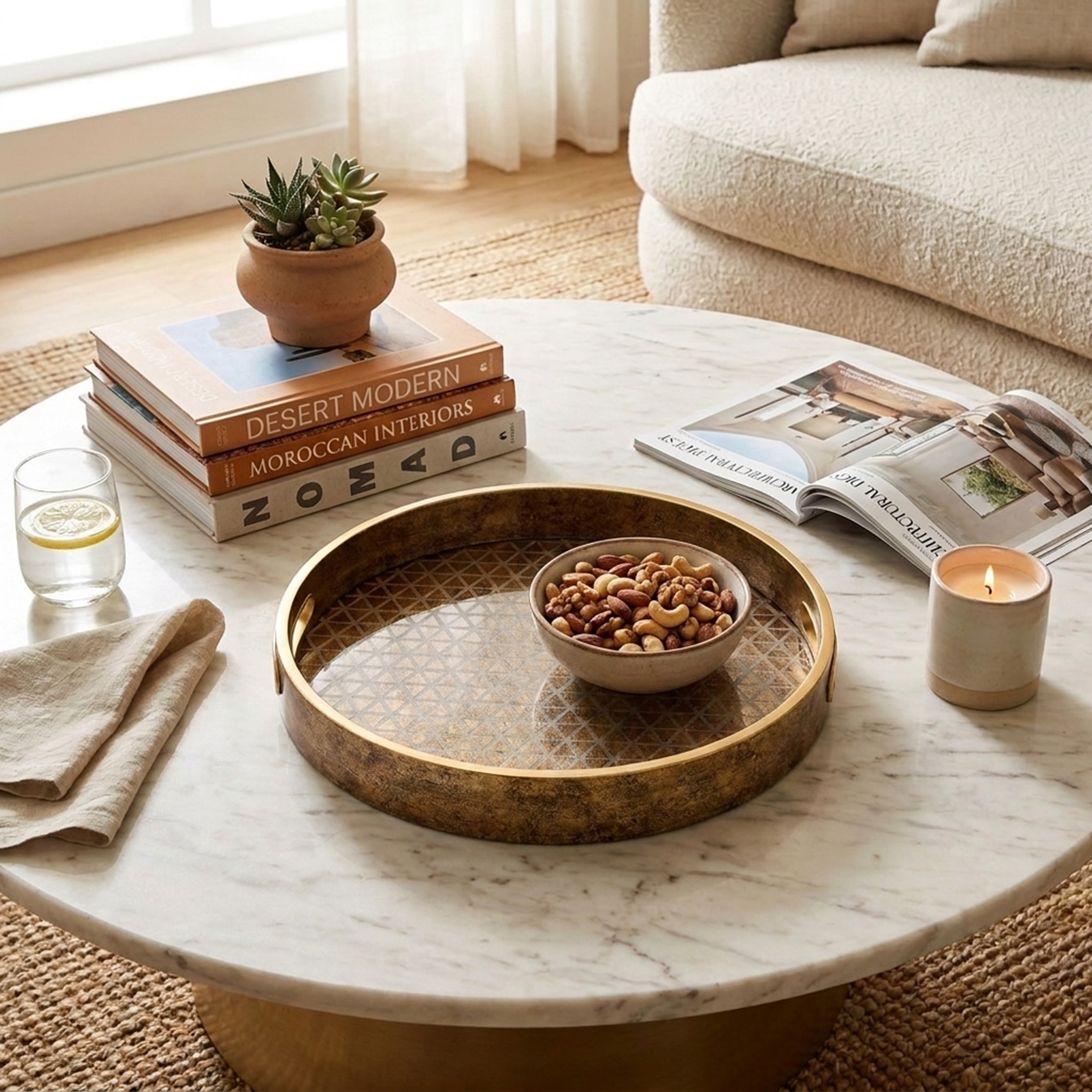 Geo Round Tray - 30 cms-household-decor-boxesandtrays-image-4