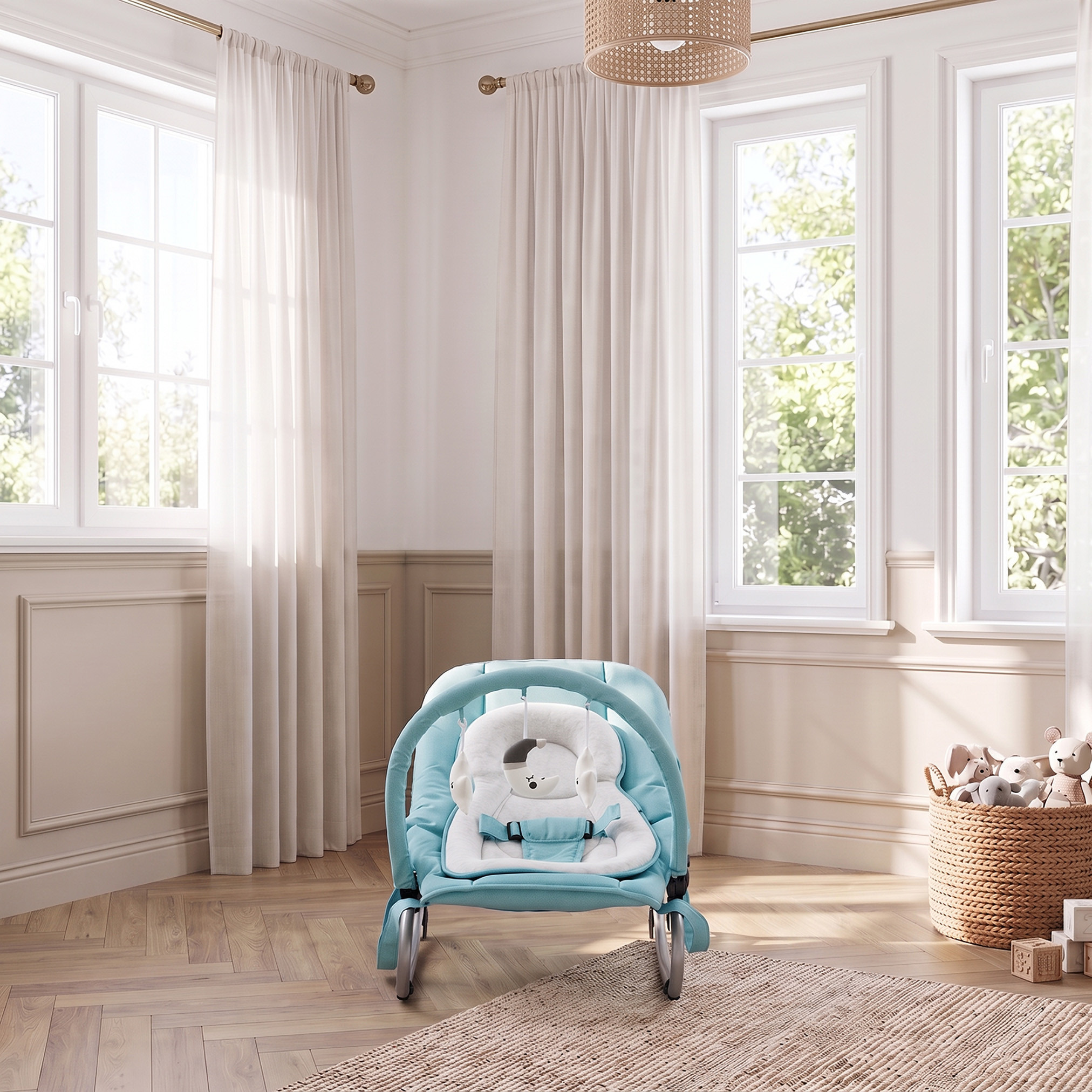 كرسي هزاز سيينا المريح للأطفال مع قوس ألعاب من جونيورز-baby-infantactivity-rockers-image-2