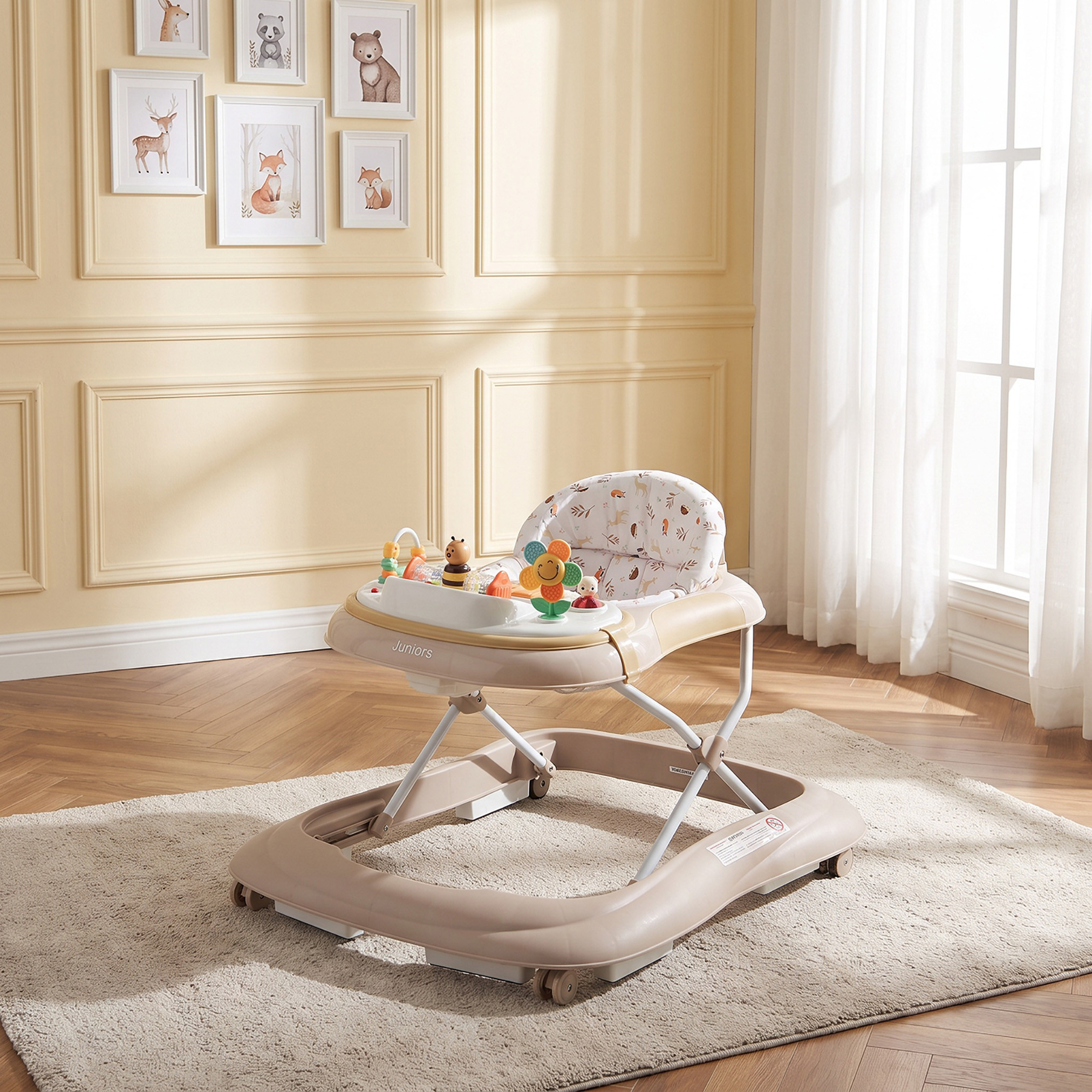 Juniors Scarlet Baby Walker with Safari Print-baby-infantactivity-walkers-image-1