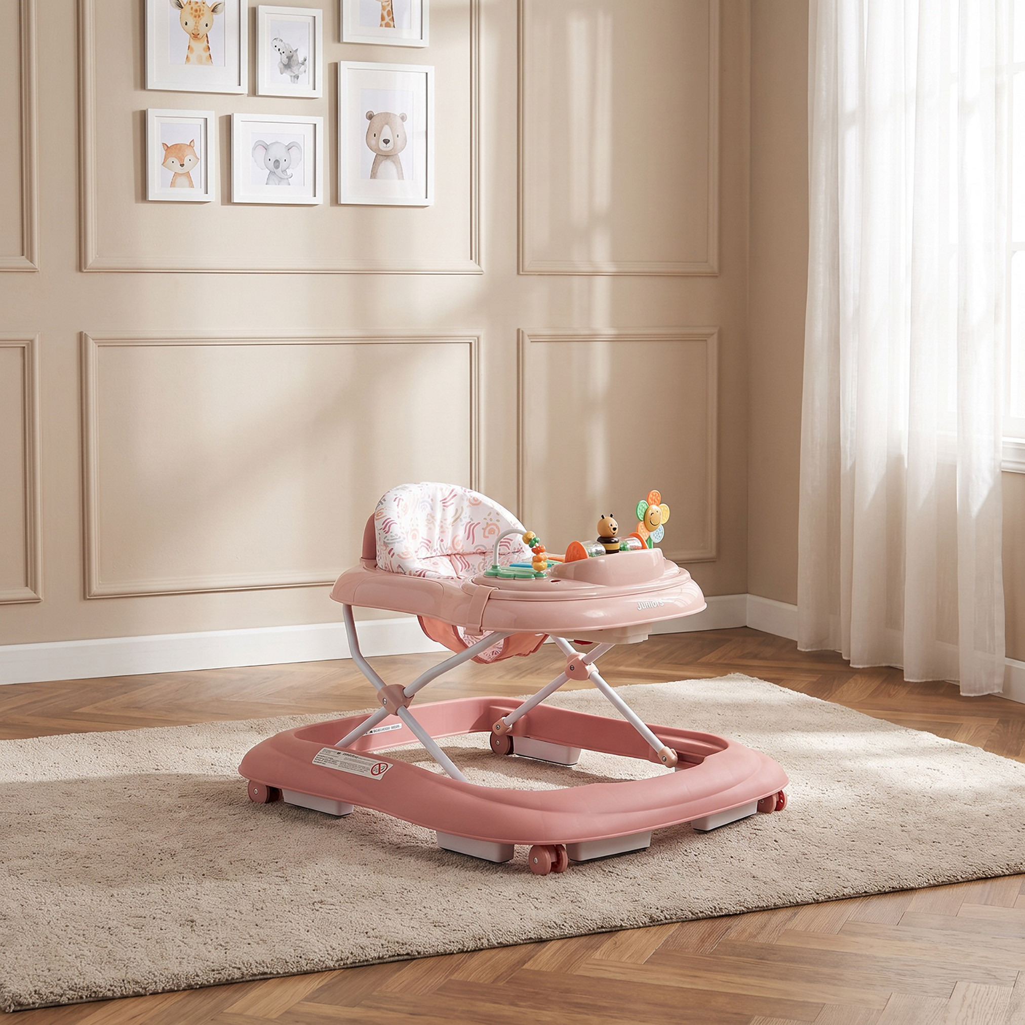 Juniors Scarlet Baby Walker with Safari Print-baby-infantactivity-walkers-image-1