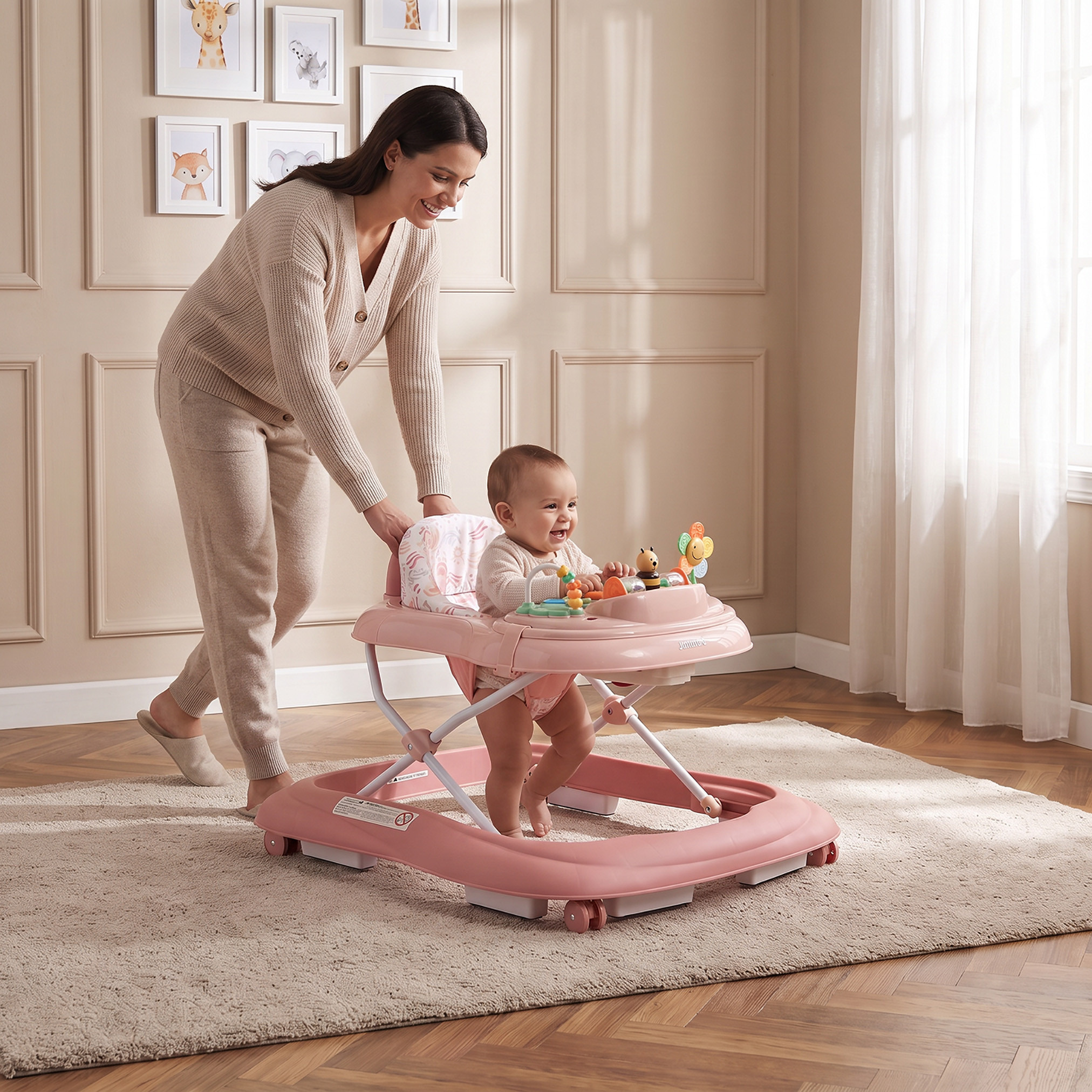 Juniors Scarlet Baby Walker with Safari Print-baby-infantactivity-walkers-image-3