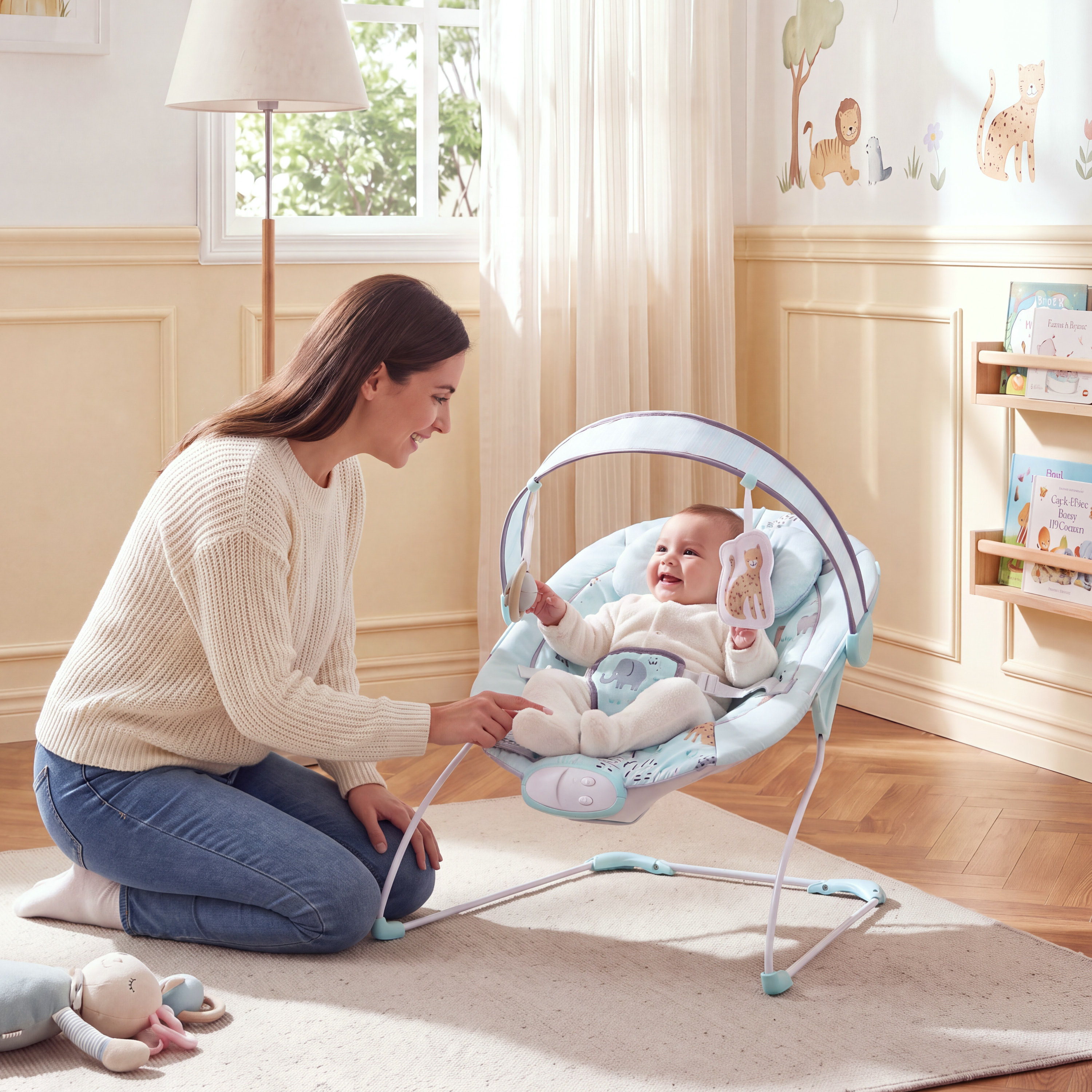 كرسي هزاز للأطفال الرضع ألورا مع حامل ألعاب قابل للإزالة من جونيورز-baby-infantactivity-bouncers-image-12