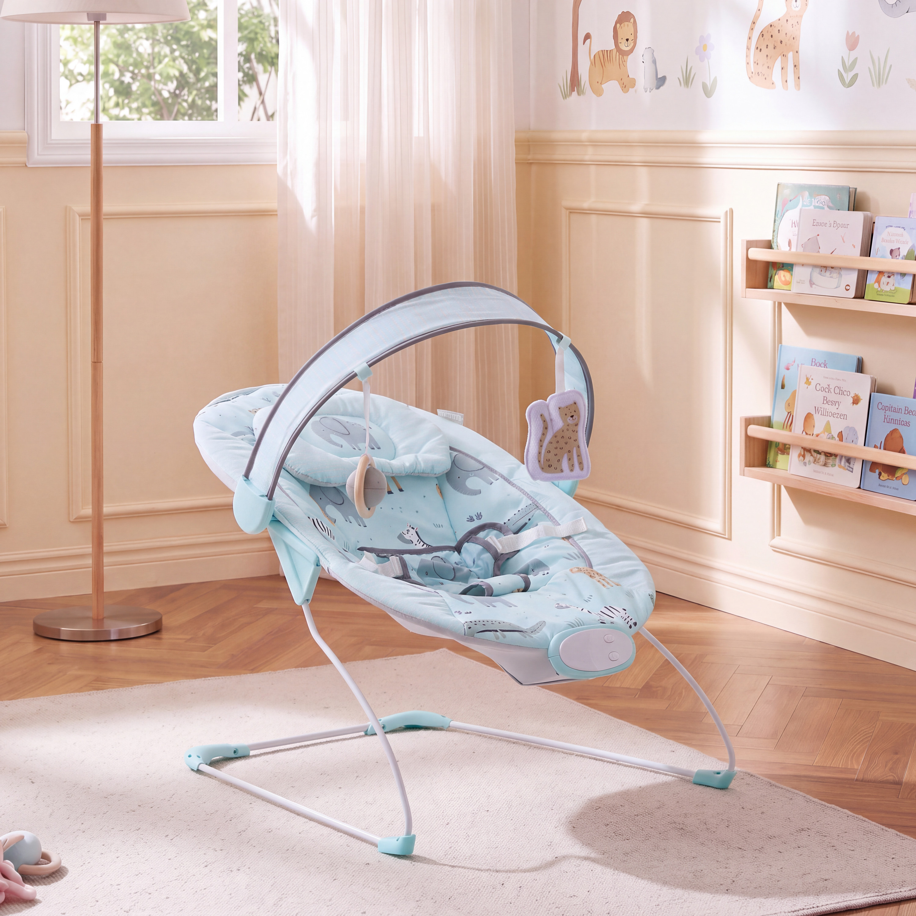 كرسي هزاز للأطفال الرضع ألورا مع حامل ألعاب قابل للإزالة من جونيورز-baby-infantactivity-bouncers-image-4