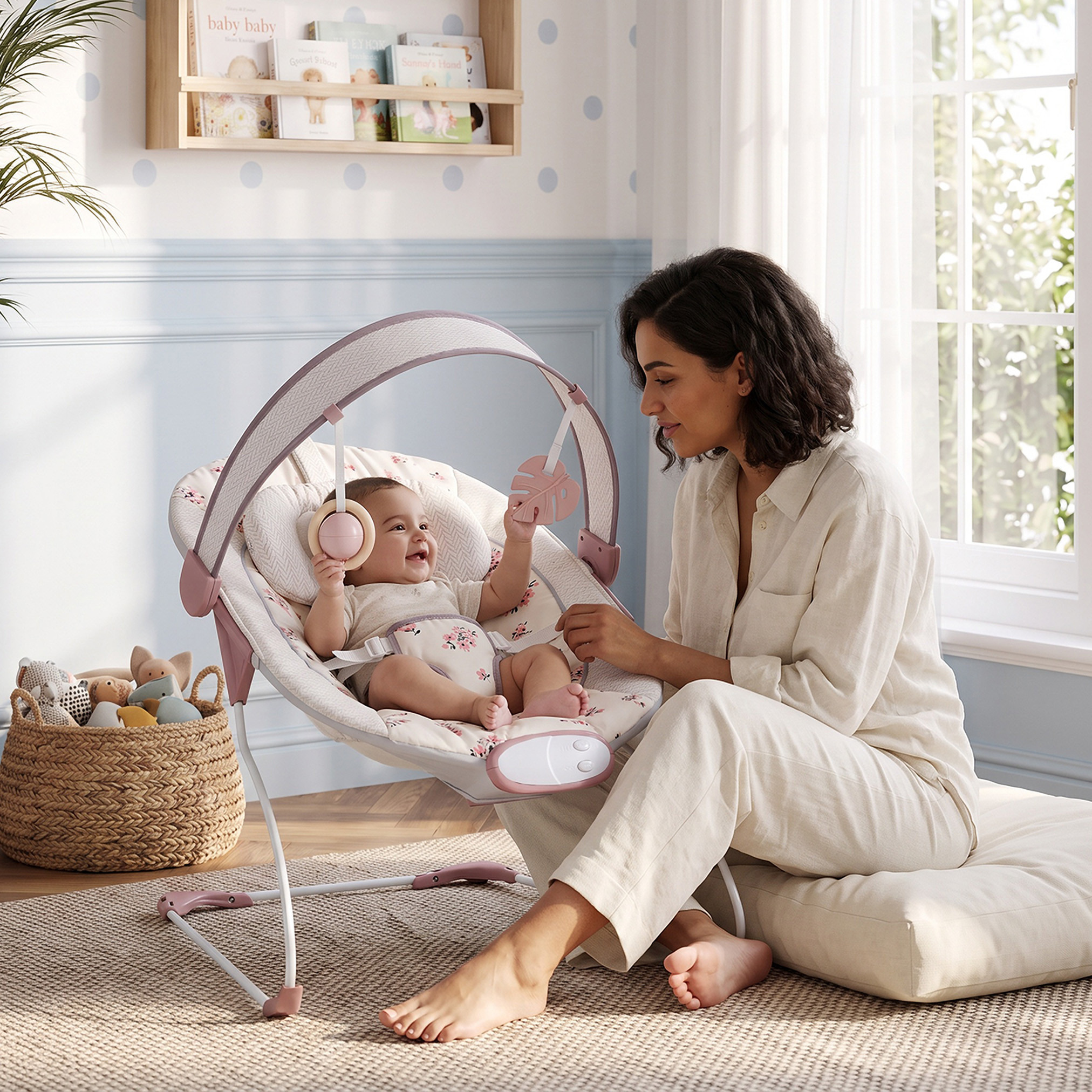 Juniors Alora Baby Bouncer with Removable Toy Bar-baby-infantactivity-bouncers-image-4
