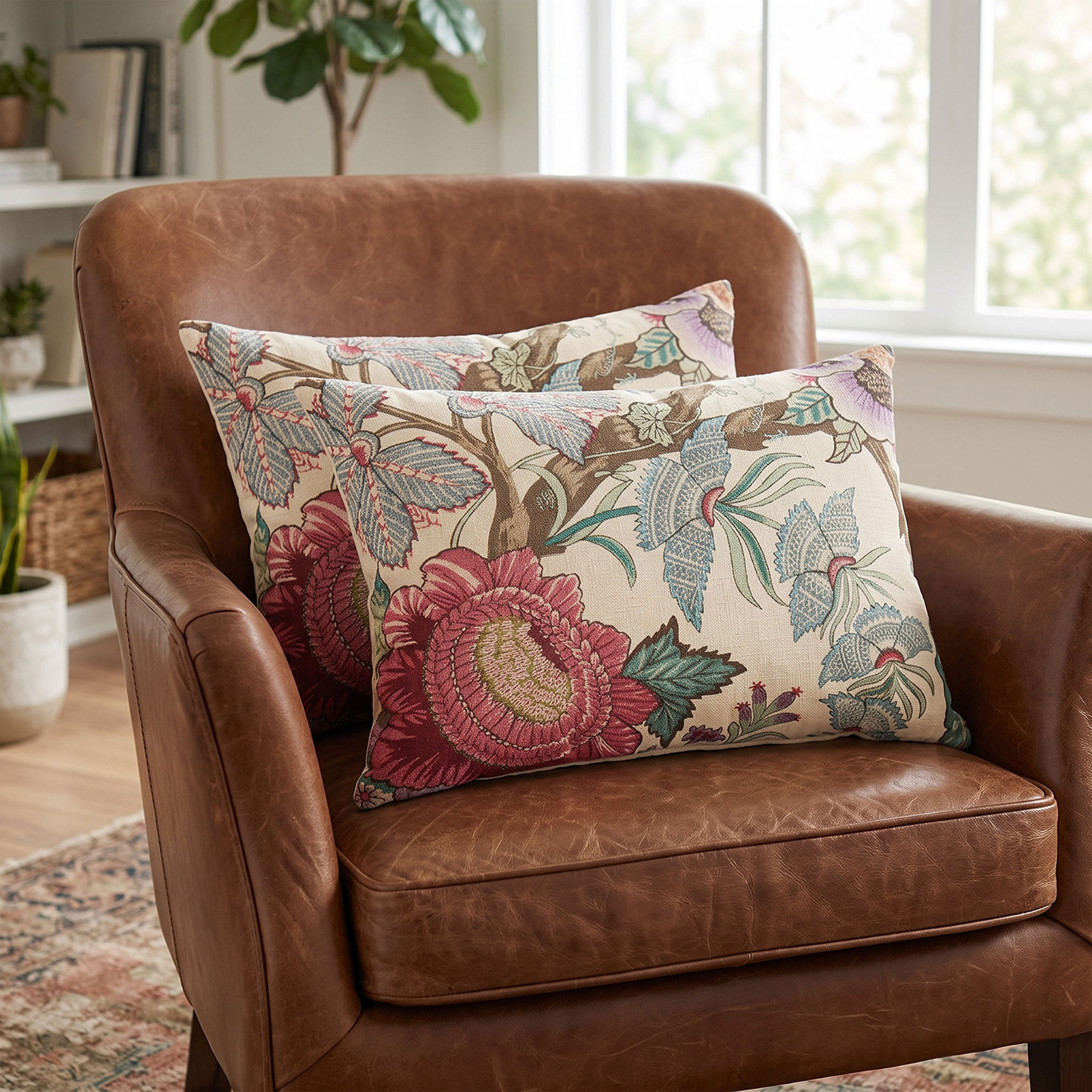 Botanical Print 2-Piece Filled Cushion Set - 35x50 cms-household-cushionsandthrows-filledcushions-decorativecushions-image-1