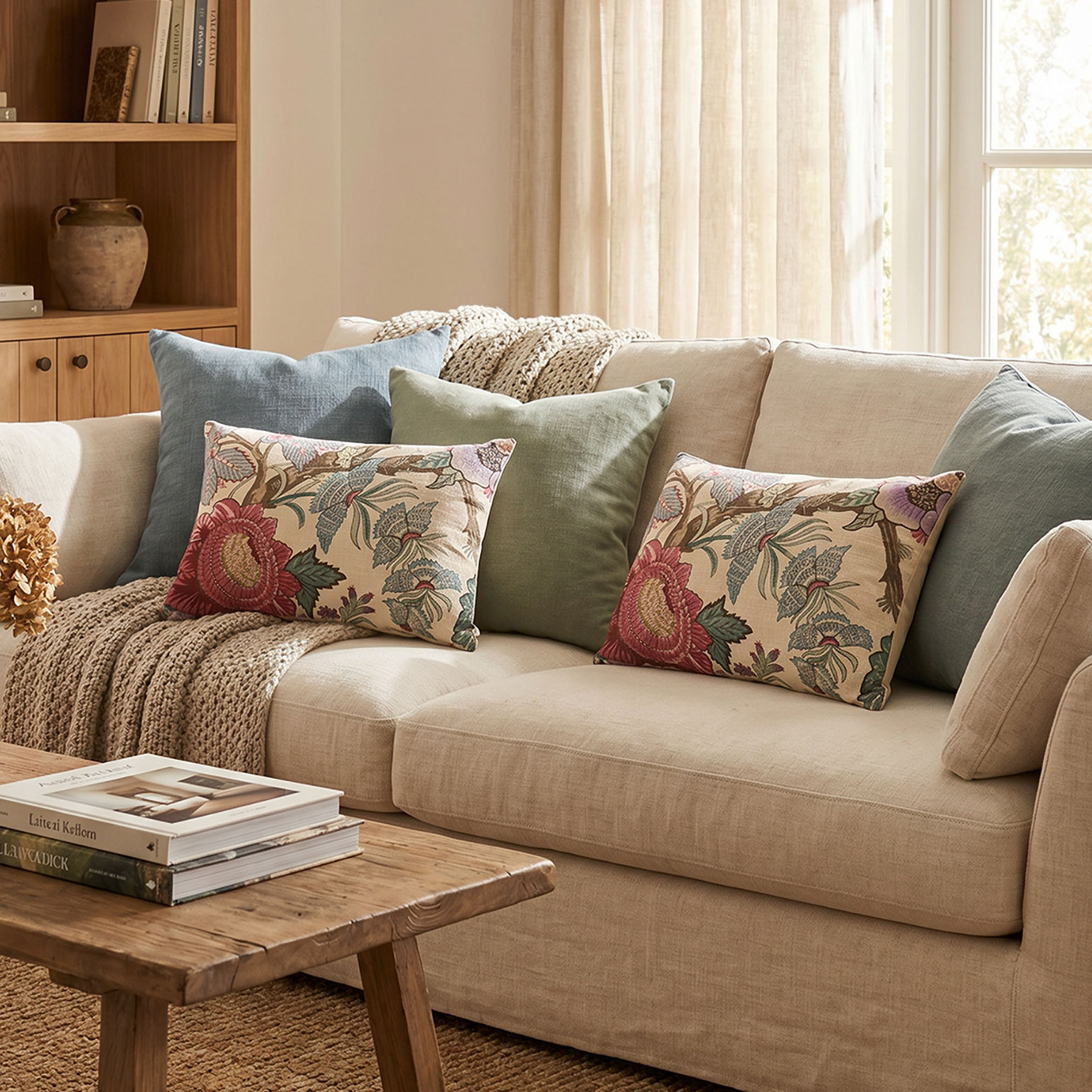 Botanical Print 2-Piece Filled Cushion Set - 35x50 cms-household-cushionsandthrows-filledcushions-decorativecushions-image-4