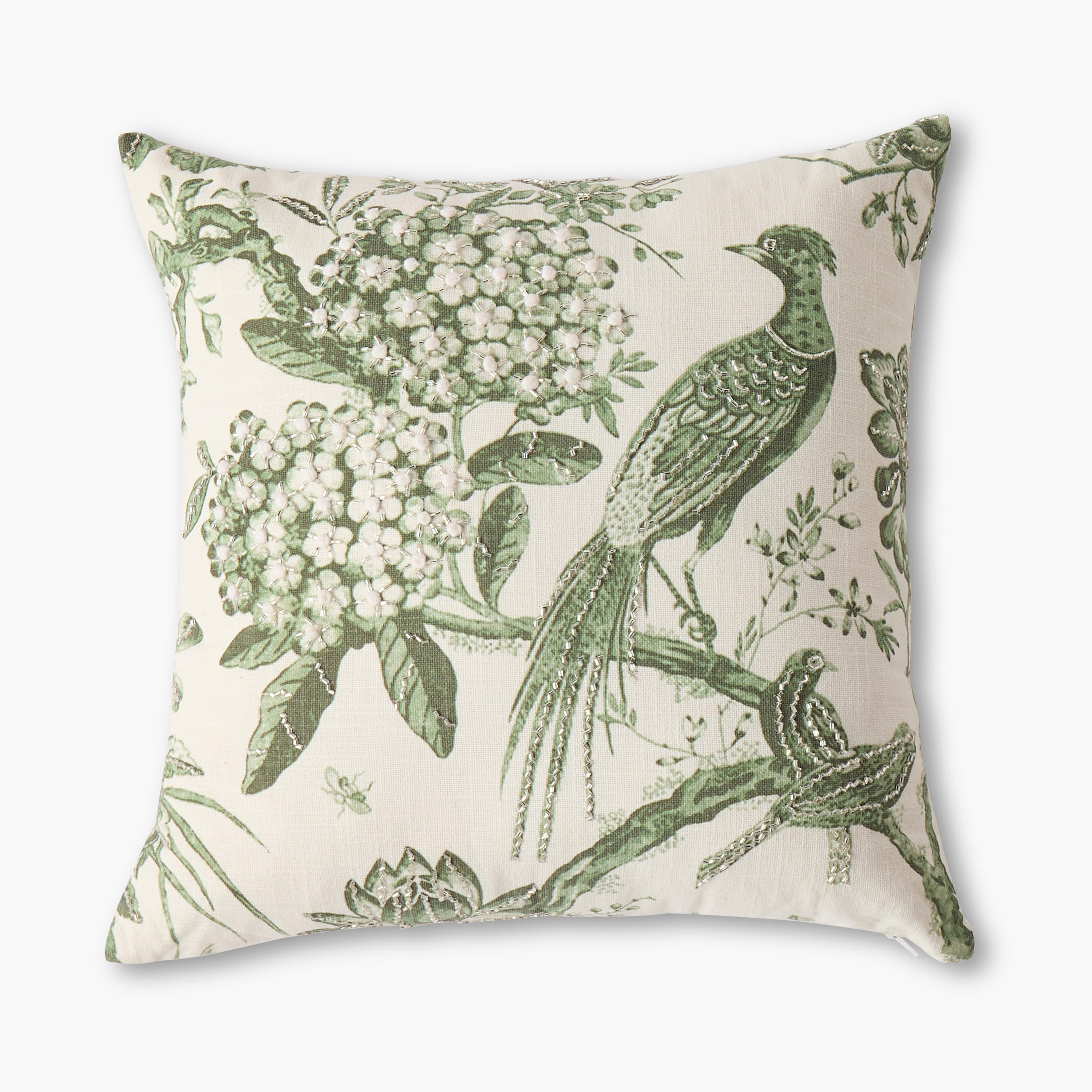 Bird Print Filled Cushion - 45x45 cms-household-cushionsandthrows-filledcushions-decorativecushions-image-1