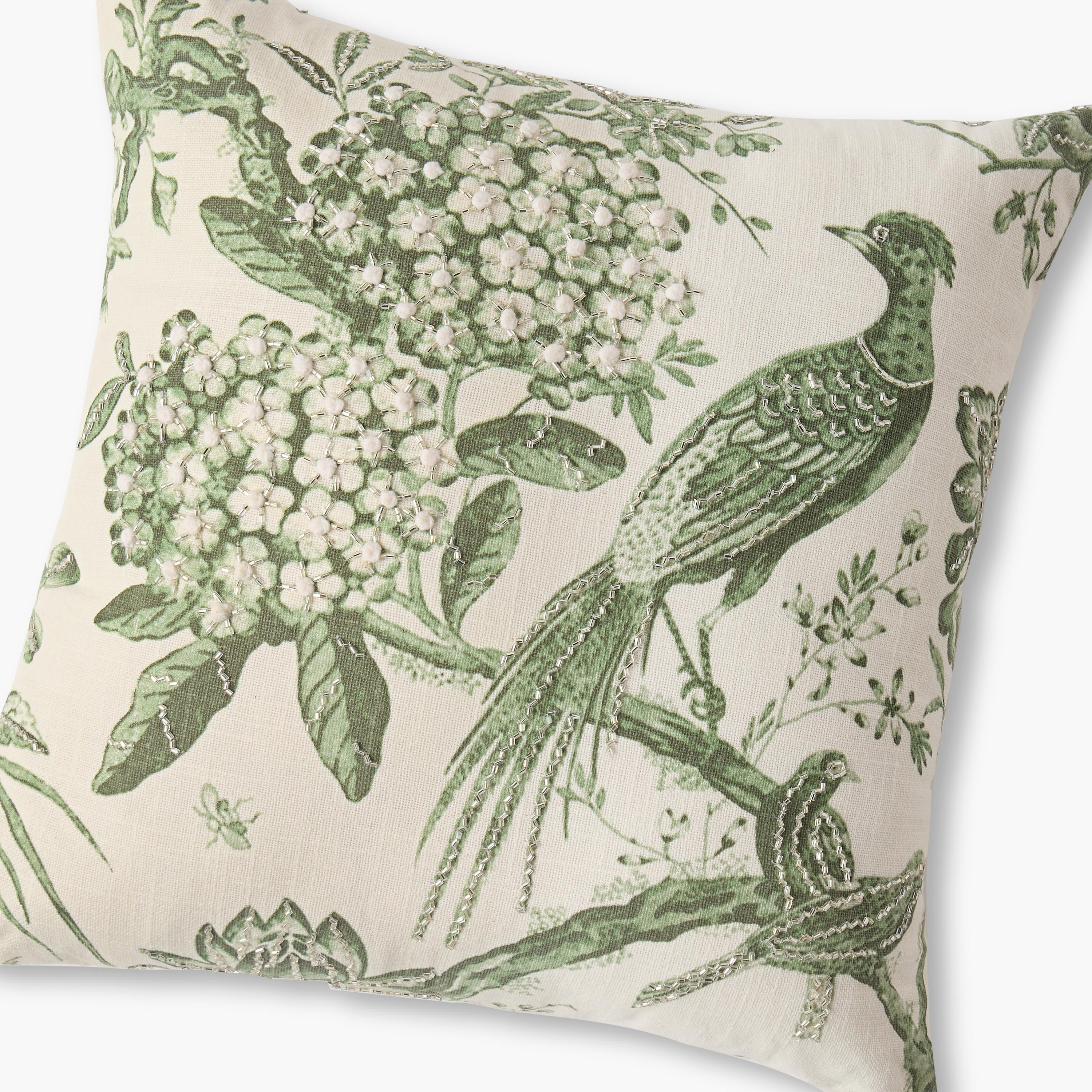 Bird Print Filled Cushion - 45x45 cms-household-cushionsandthrows-filledcushions-decorativecushions-image-2