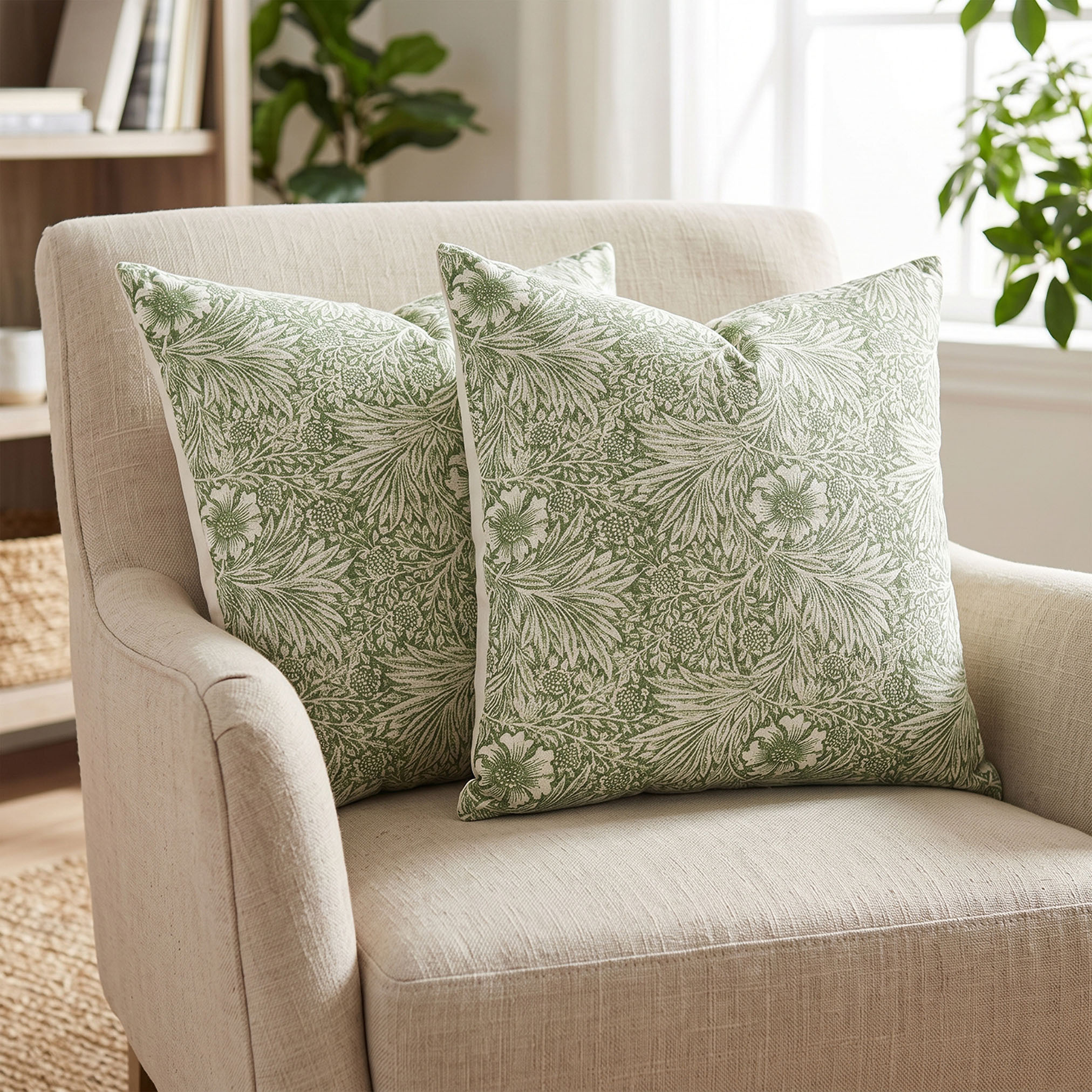 Floral Print 2-Piece Filled Cushion Set - 45x45 cms-household-cushionsandthrows-filledcushions-decorativecushions-image-1