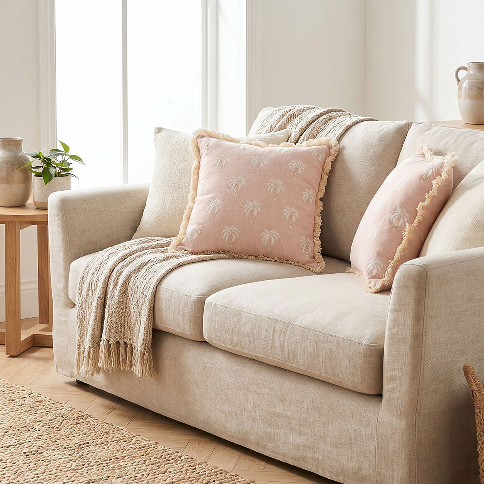 طقم وسائد محشوة قطعتين بطبعات شجر نخيل - 45x45 سم-household-cushionsandthrows-filledcushions-decorativecushions-image-4