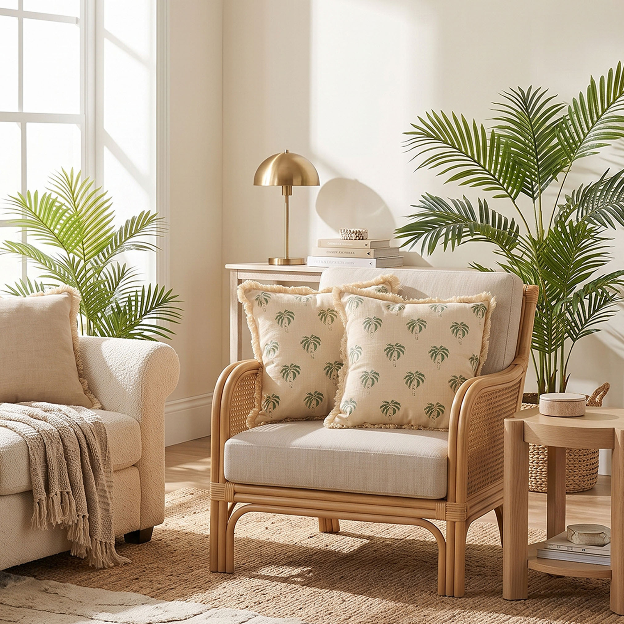 طقم وسائد مملوءة من قطعتين بطبعة نخيل - 45×45 سم-household-cushionsandthrows-filledcushions-decorativecushions-image-4