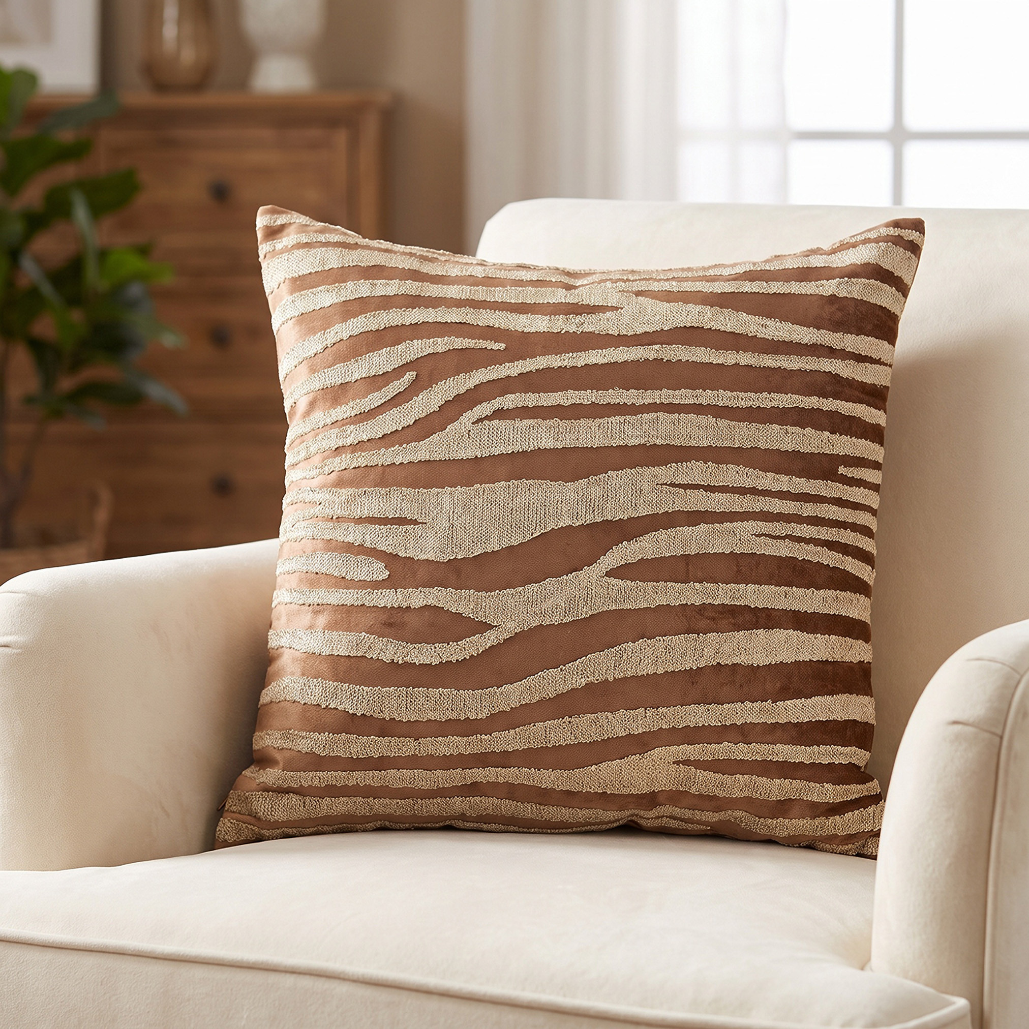 وسادة مملوءة من المخمل المطرز - 45×45 سم-household-cushionsandthrows-filledcushions-decorativecushions-image-1