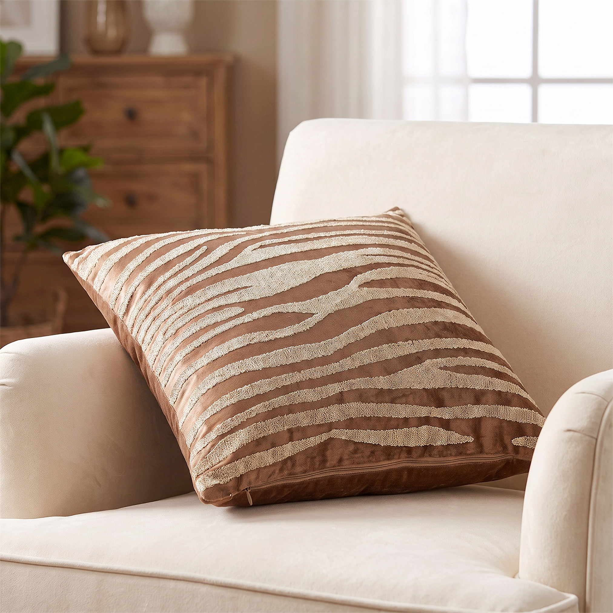 وسادة مملوءة من المخمل المطرز - 45×45 سم-household-cushionsandthrows-filledcushions-decorativecushions-image-3