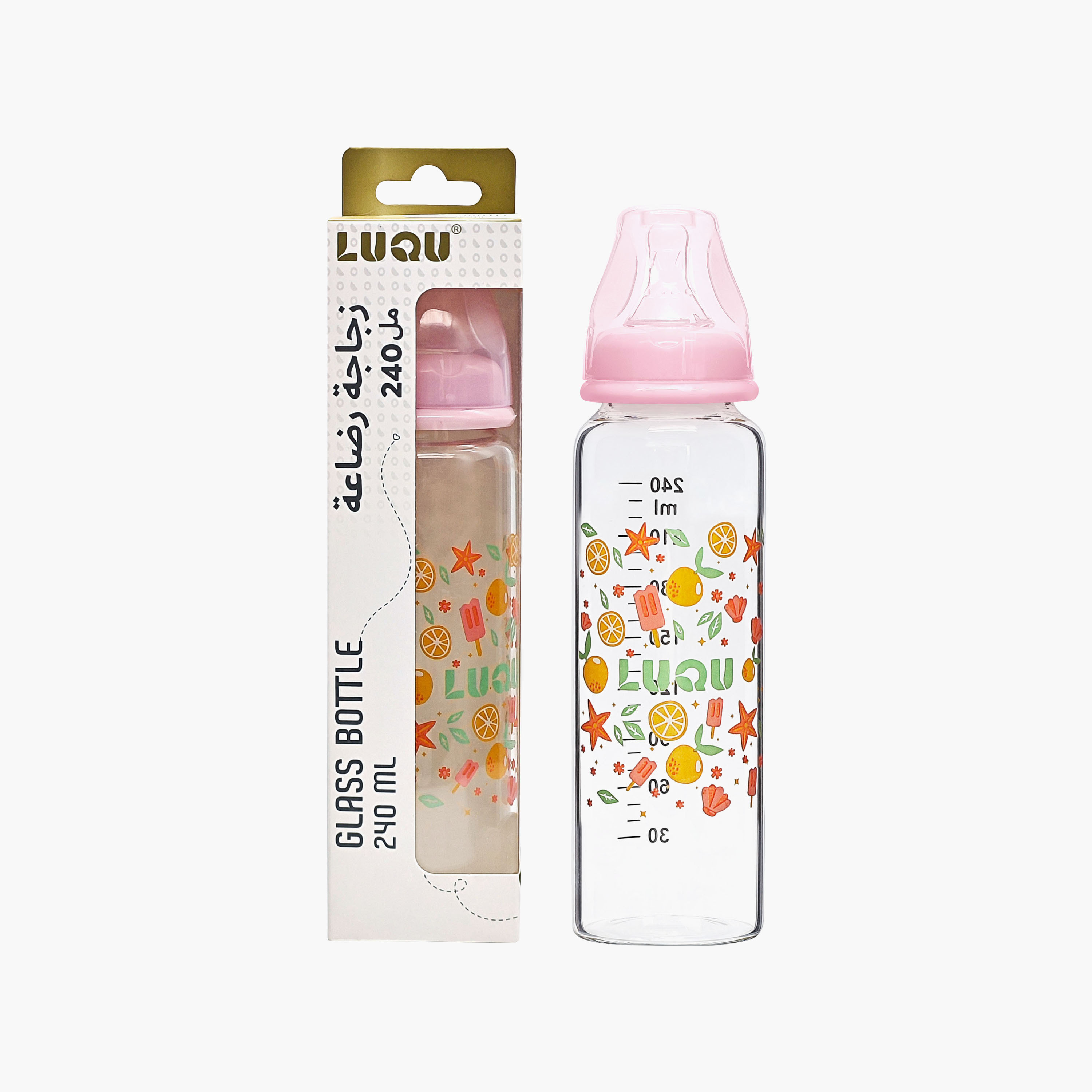 زجاجة رضاعة زجاجية من لوكو - 240 مل-baby-feeding-feedingbottles-bottlesandteats-image-4