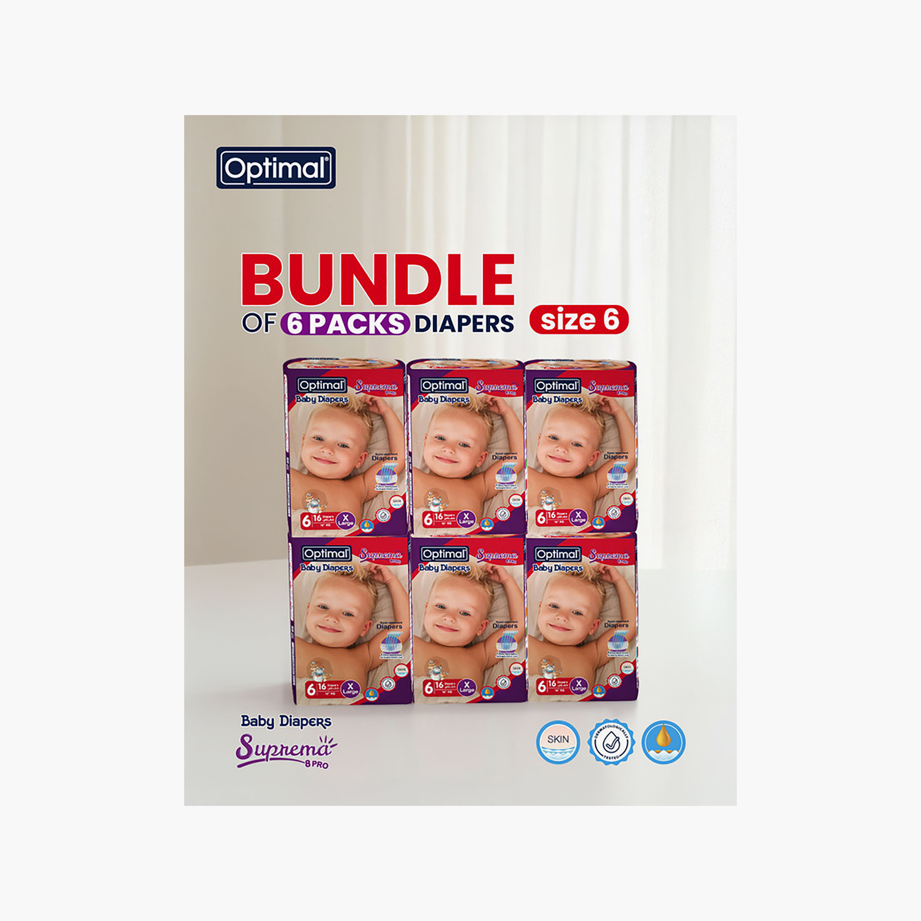 Optimal 96-Piece Suprema Super Absorbent Diapers Set - Size 6-baby-diapering-diapers-image-6