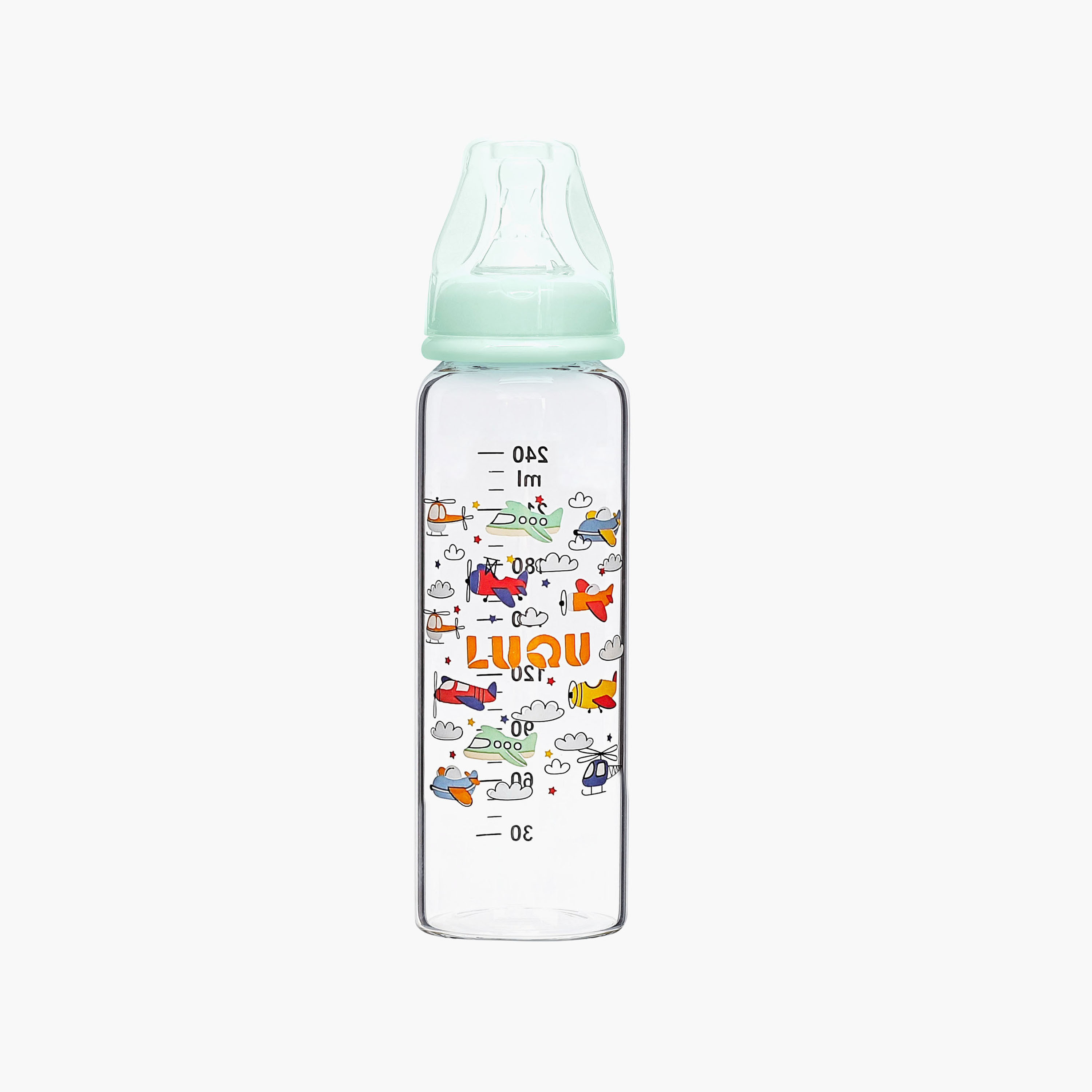 زجاجة رضاعة زجاجية من لوكو - 240 مل-baby-feeding-feedingbottles-bottlesandteats-image-1