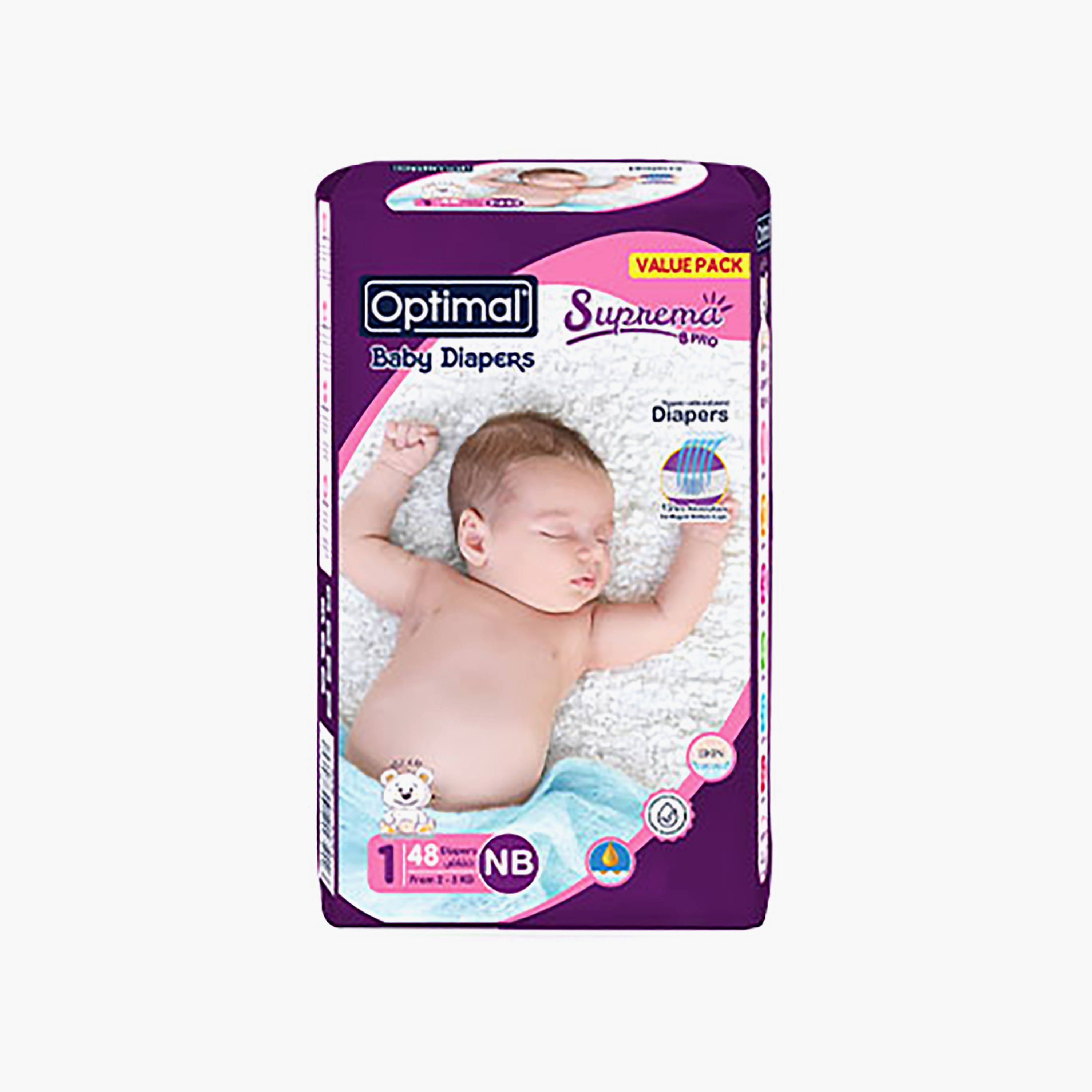 Optimal 192-Piece Suprema Super Absorbent Diapers Set - Size 1-baby-diapering-diapers-image-2
