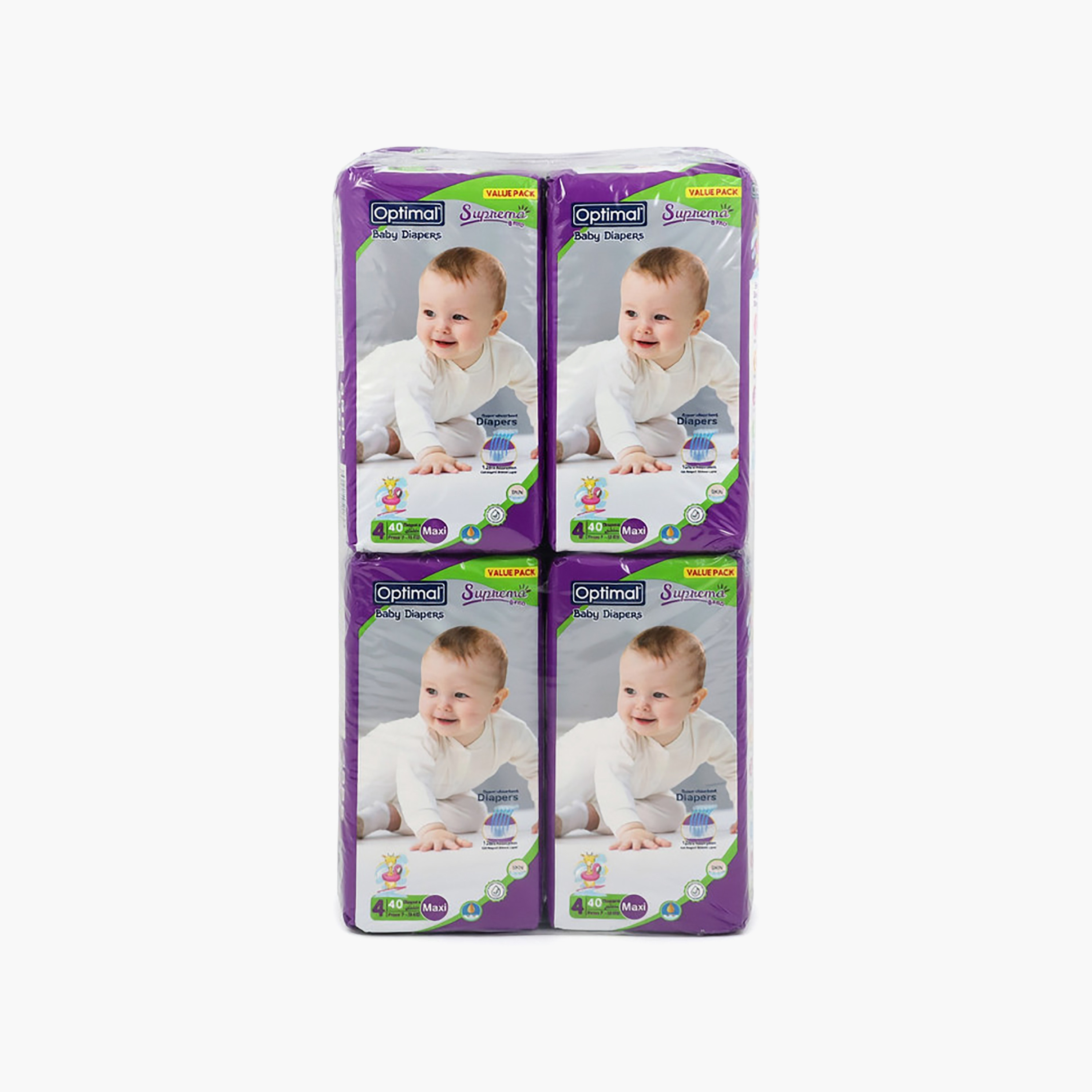 Optimal 160-Piece Suprema Super Absorbent Diapers Set - Size 4-baby-diapering-diapers-image-1