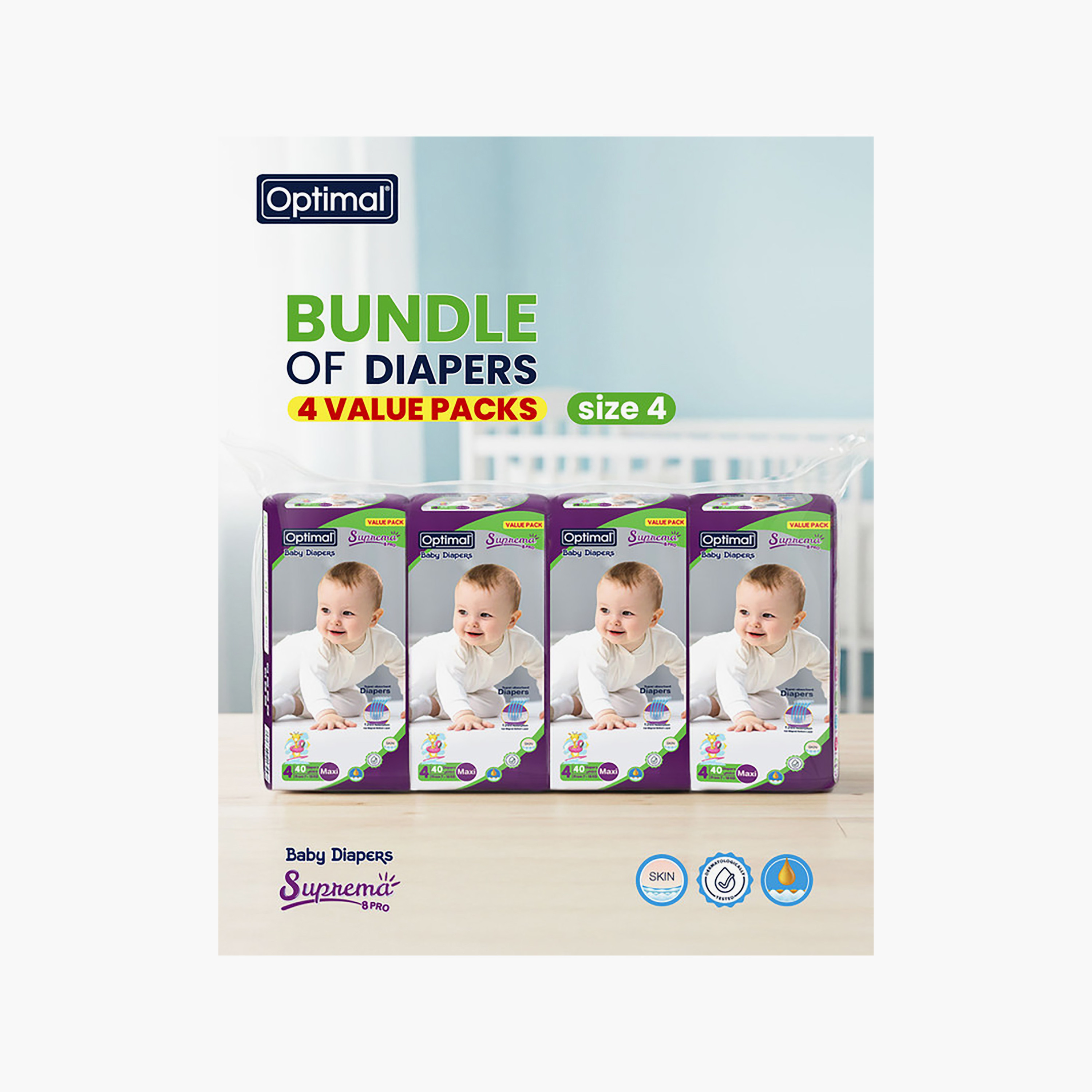 Optimal 160-Piece Suprema Super Absorbent Diapers Set - Size 4-baby-diapering-diapers-image-6