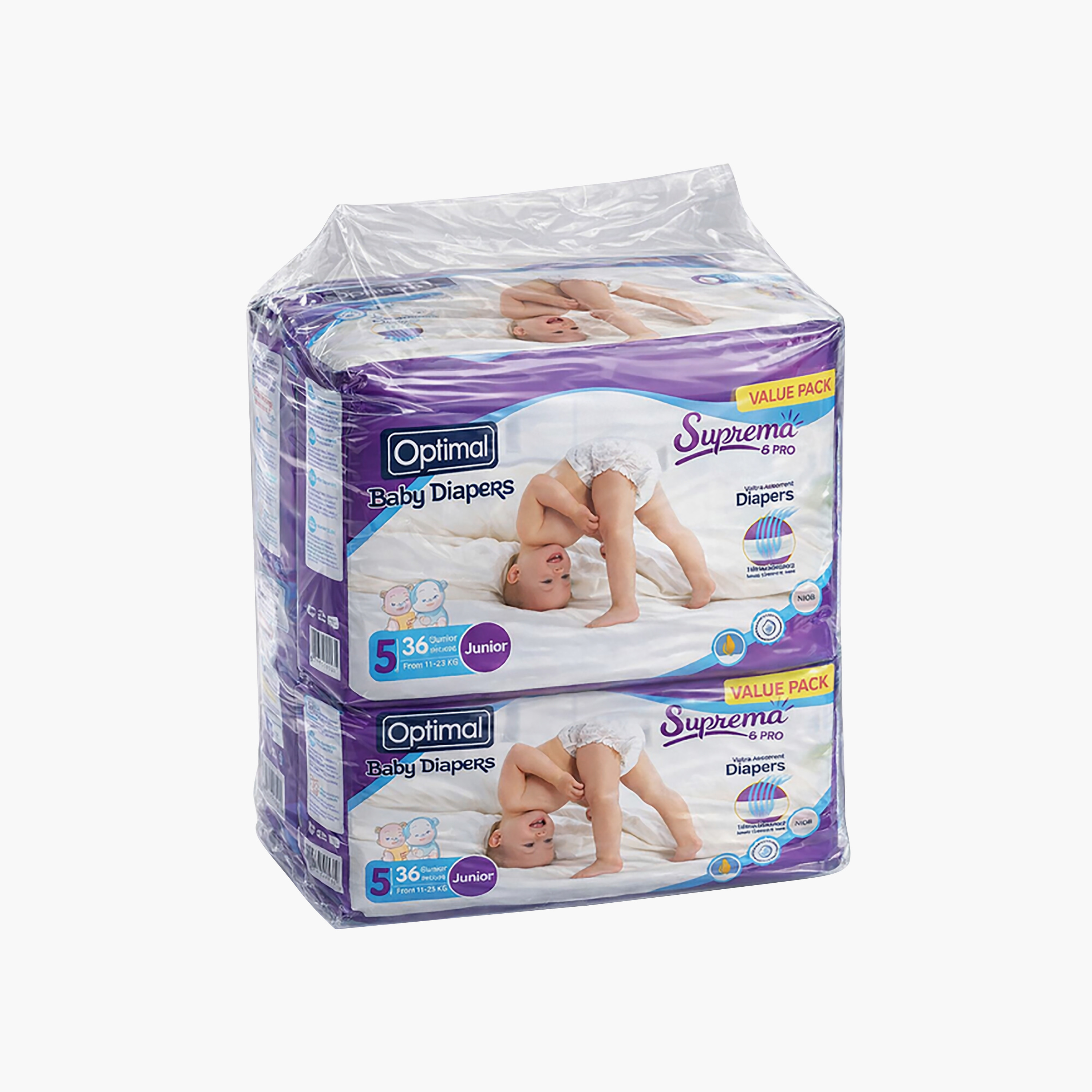 Optimal 144-Piece Suprema Super Absorbent Diapers Set - Size 5-baby-diapering-diapers-image-1