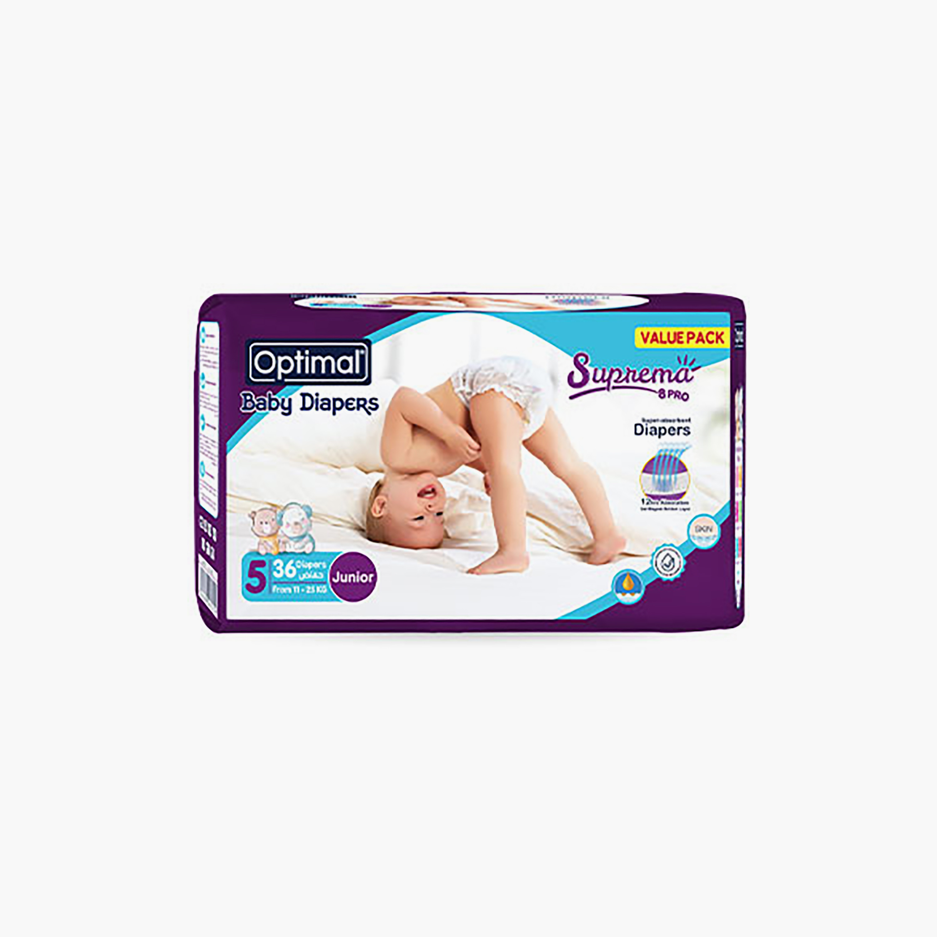 Optimal 144-Piece Suprema Super Absorbent Diapers Set - Size 5-baby-diapering-diapers-image-2
