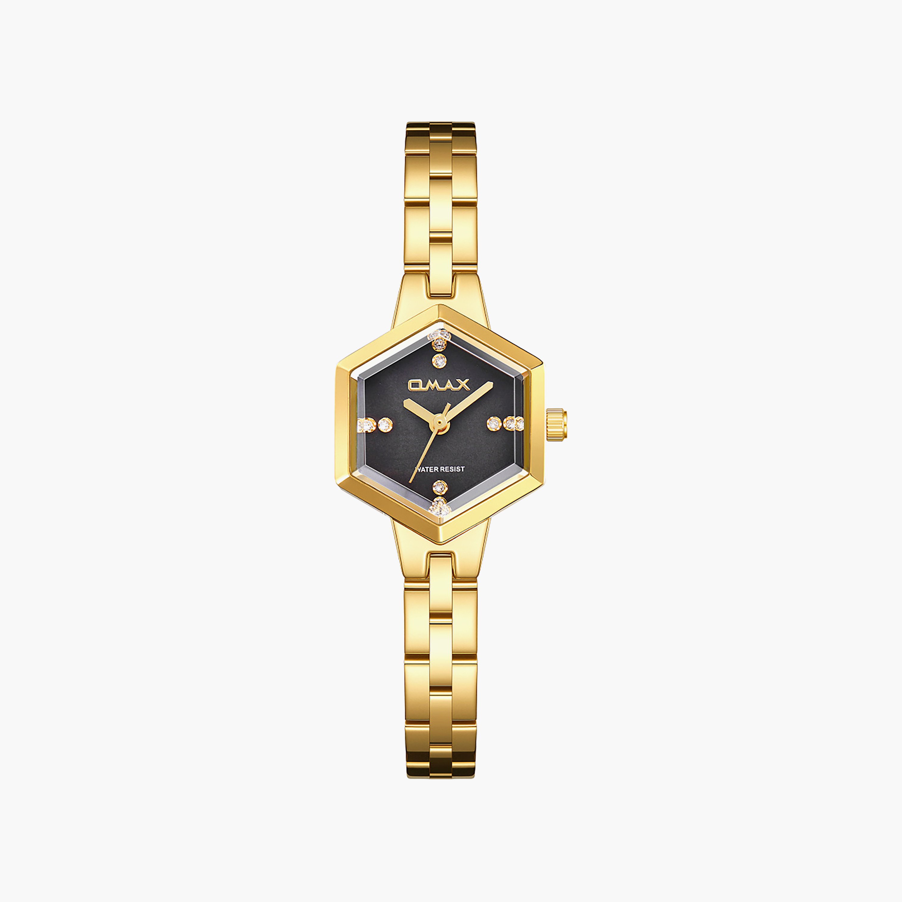 ساعة أوماكس النسائية التناظرية سداسية الشكل 22 مم بمشبك معدني | SQ-CS012G21S3-women-watchesandjewellery-watches-image-1