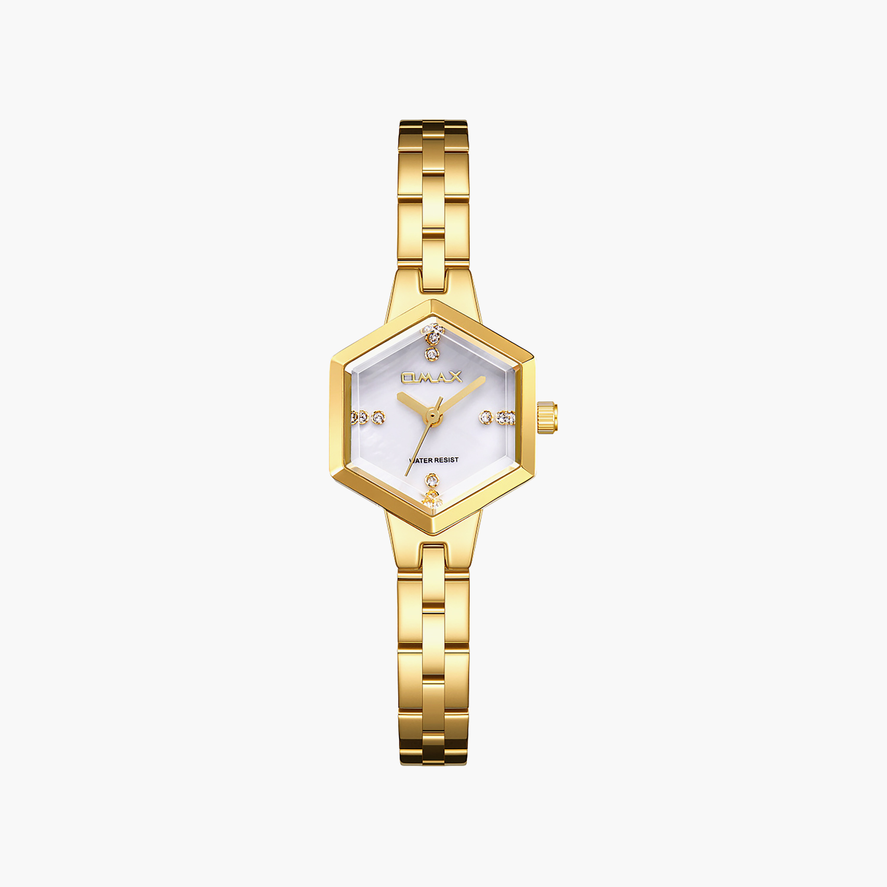 OMAX Women's Analog Hexagon 22 MM Metal Clasp Watch | SQ-CS012G21S3-women-watchesandjewellery-watches-image-1