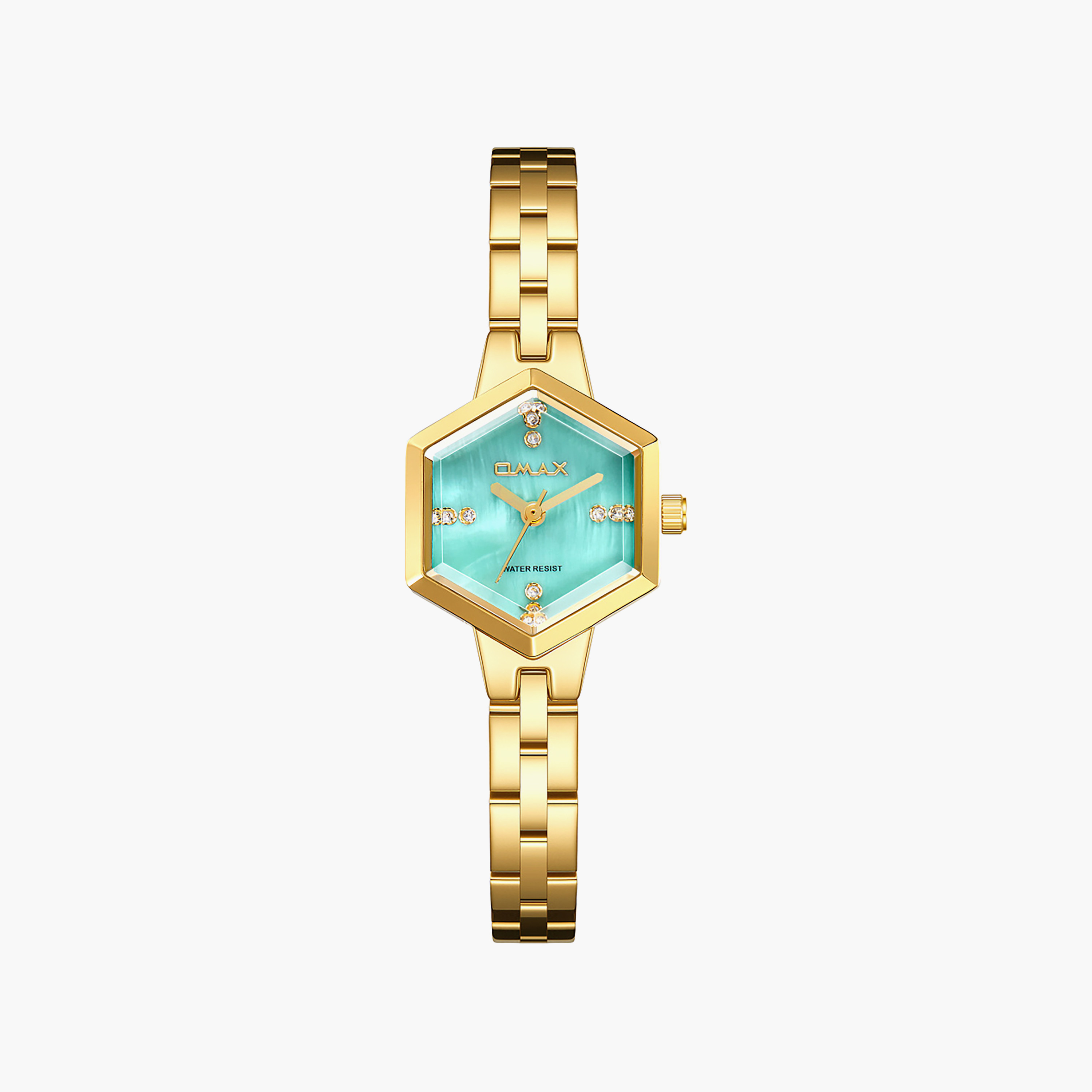 ساعة أوماكس النسائية التناظرية سداسية الشكل 22 مم بمشبك معدني | SQ-CS012G21S3-women-watchesandjewellery-watches-image-1