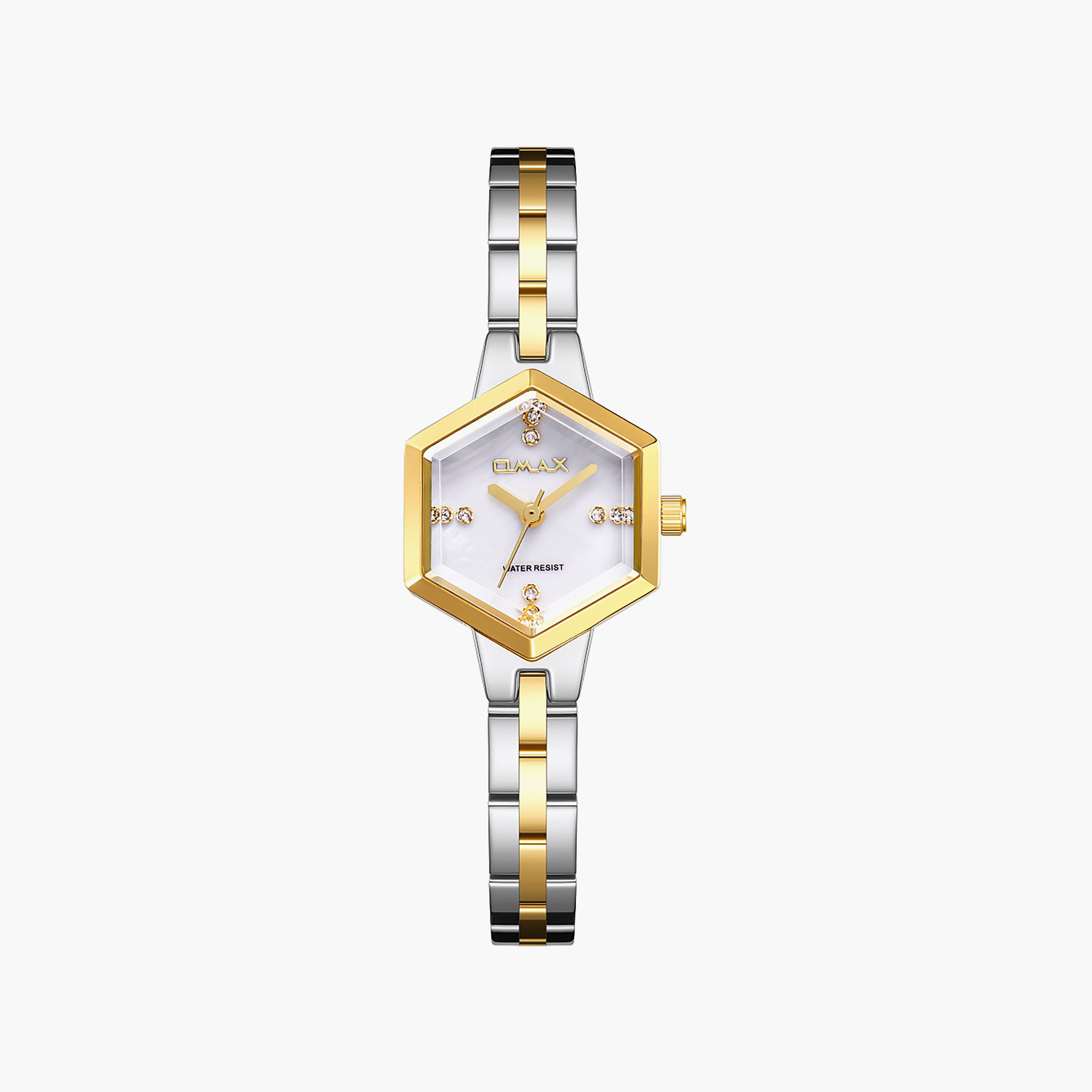 OMAX Women's Analog Hexagon 22 MM Metal Clasp Watch | SQ-CS012T3IS3-women-watchesandjewellery-watches-image-1