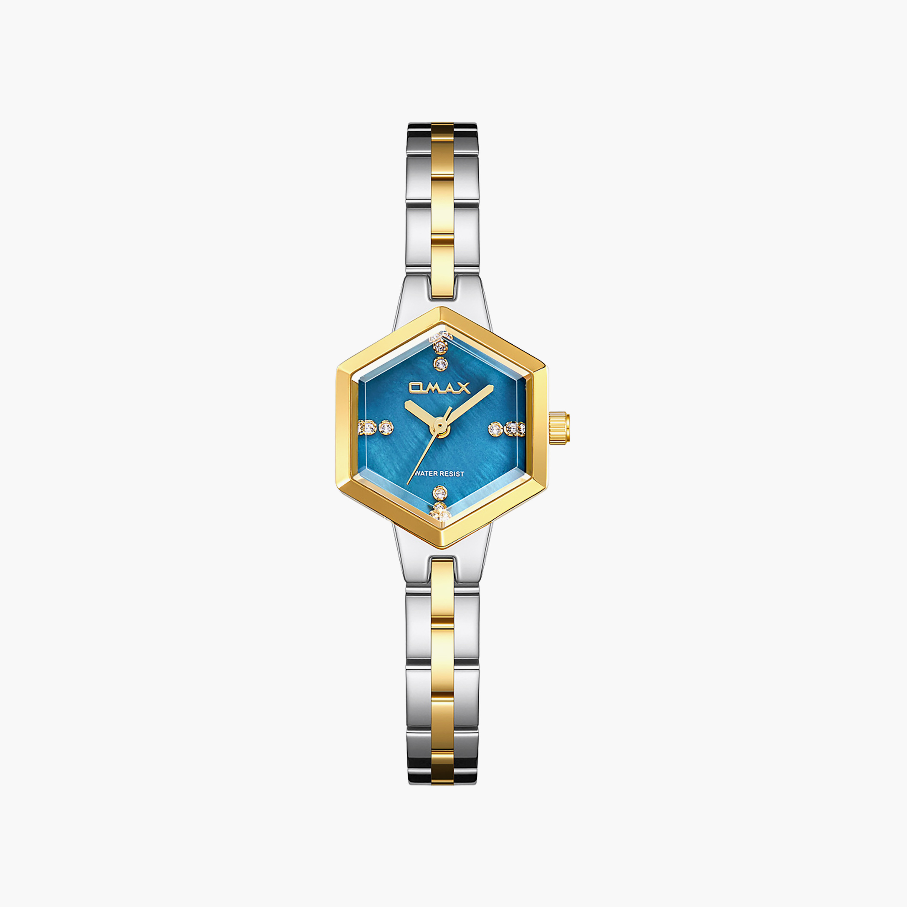 OMAX Women's Analog Hexagon 22 MM Metal Clasp Watch | SQ-CS012T3IS3-women-watchesandjewellery-watches-image-1