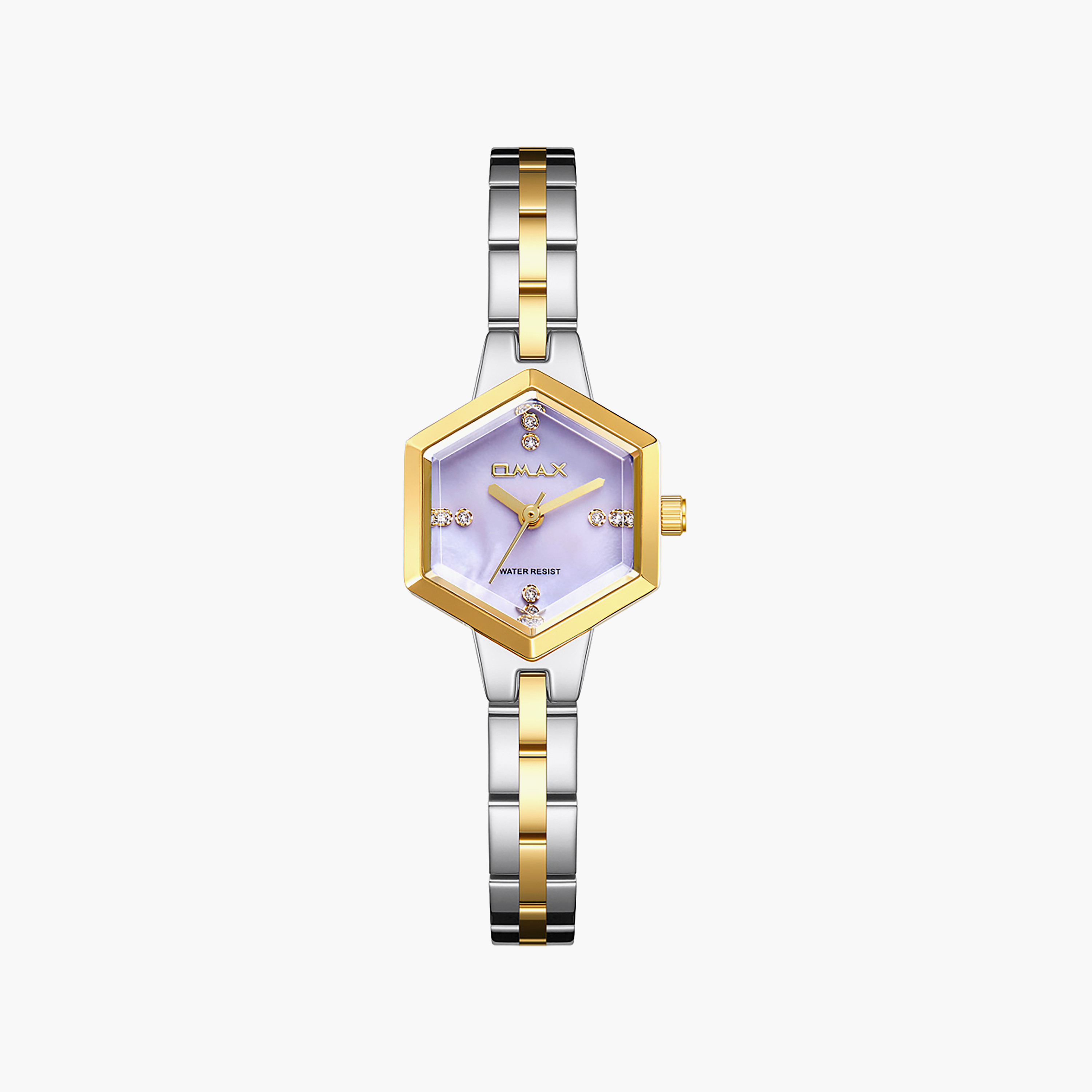 ساعة أوماكس النسائية التناظرية سداسية الشكل 22 مم بمشبك معدني | SQ-CS012T3IS3-women-watchesandjewellery-watches-image-1