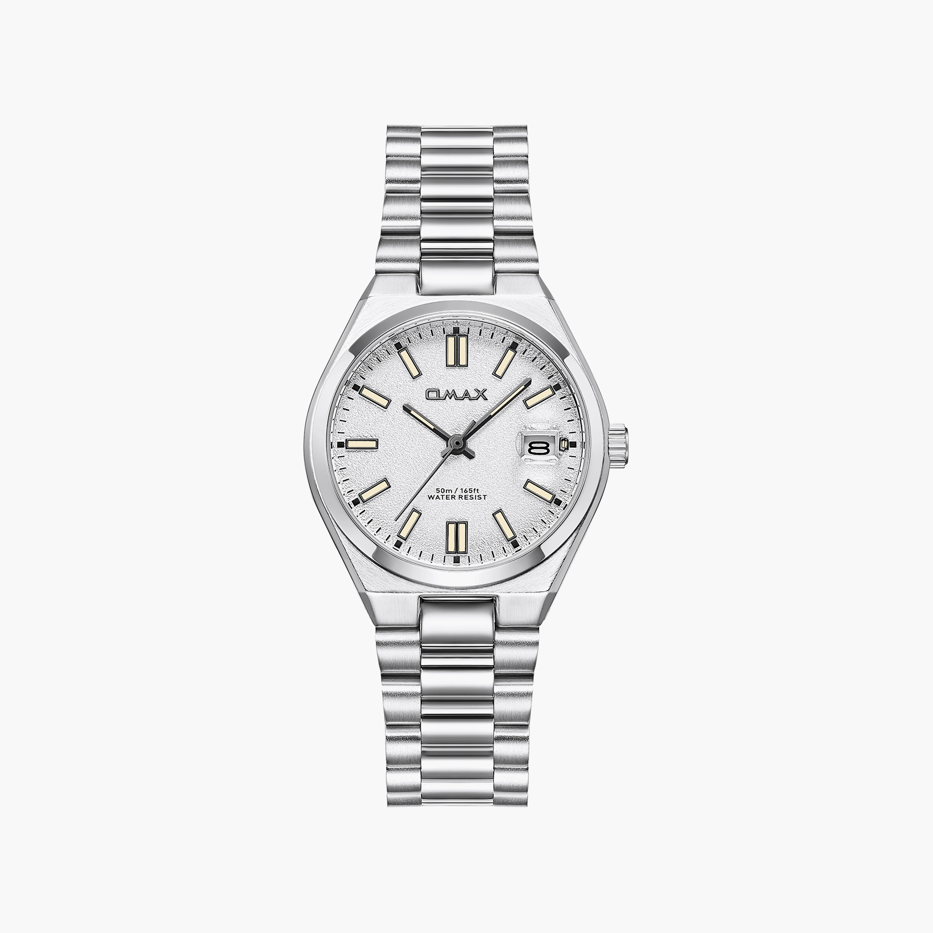 ساعة أوماكس النسائية التناظرية الدائرية مقاس 34 مم بإبزيم فراشة | 00PSD002S002-women-watchesandjewellery-watches-image-1