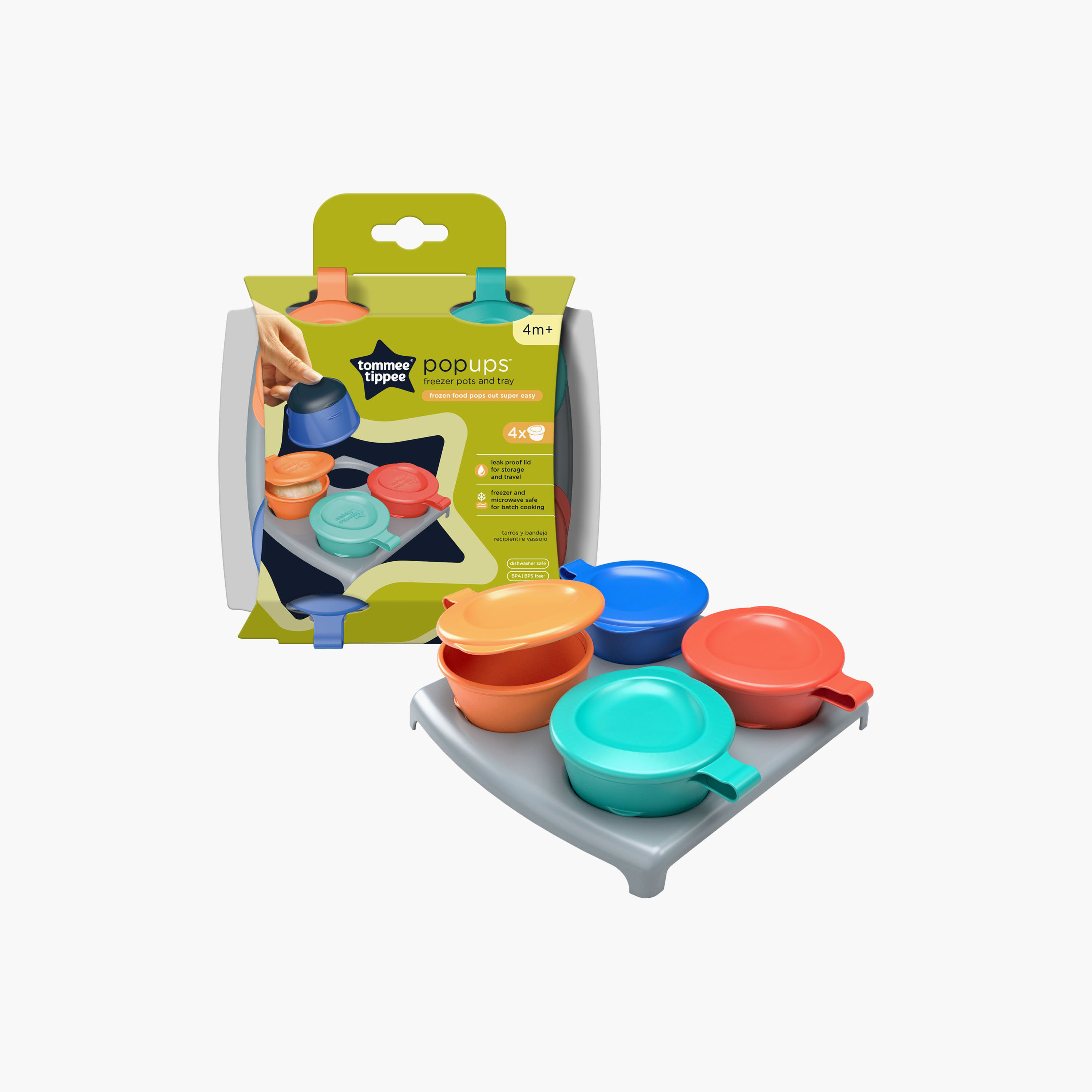Tommee Tippee Pop Up Freezer Pots with Storage Tray-baby-feeding-accessories-image-2