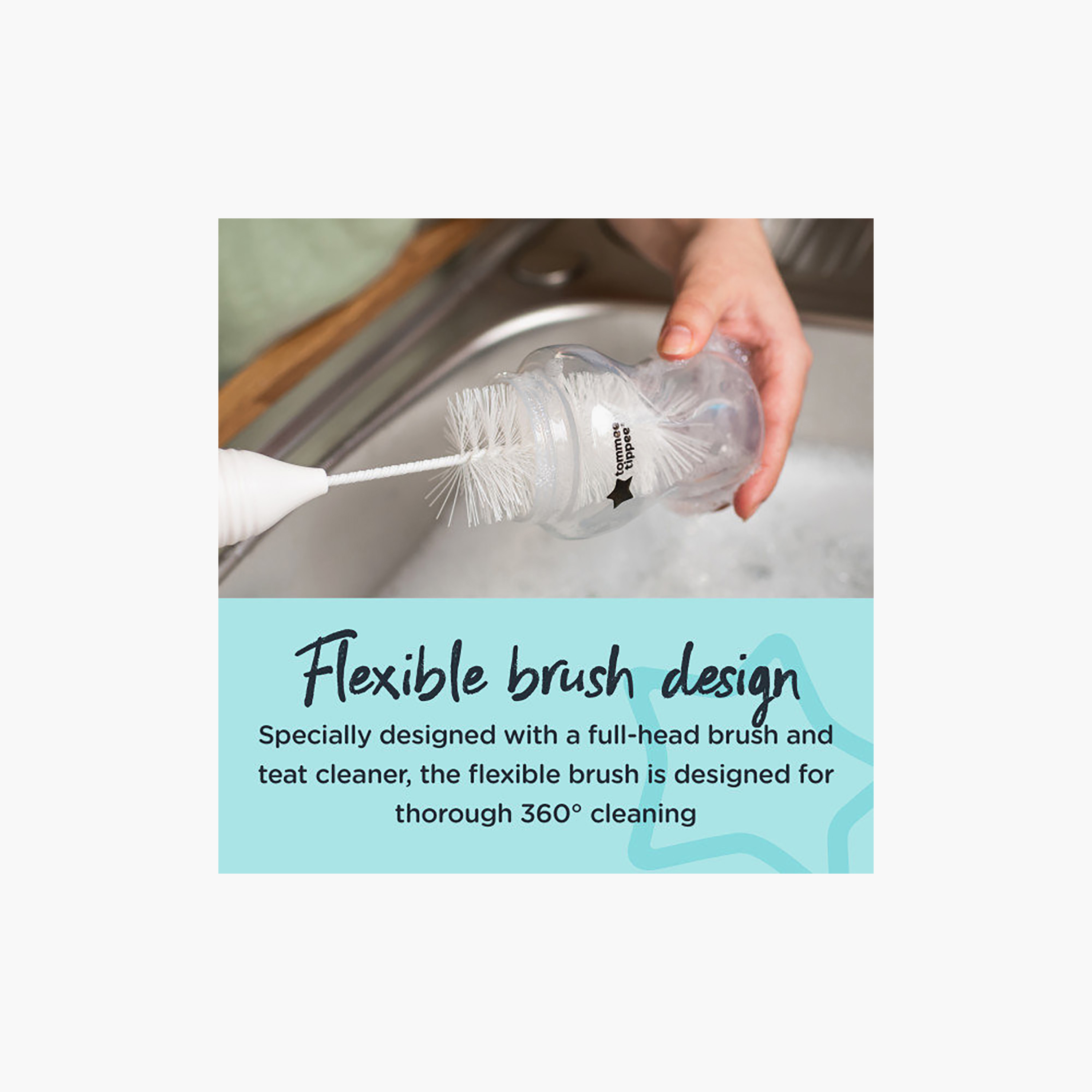 Tommee Tippee Bottle Brush with Teat Cleaner-baby-feeding-accessories-image-4