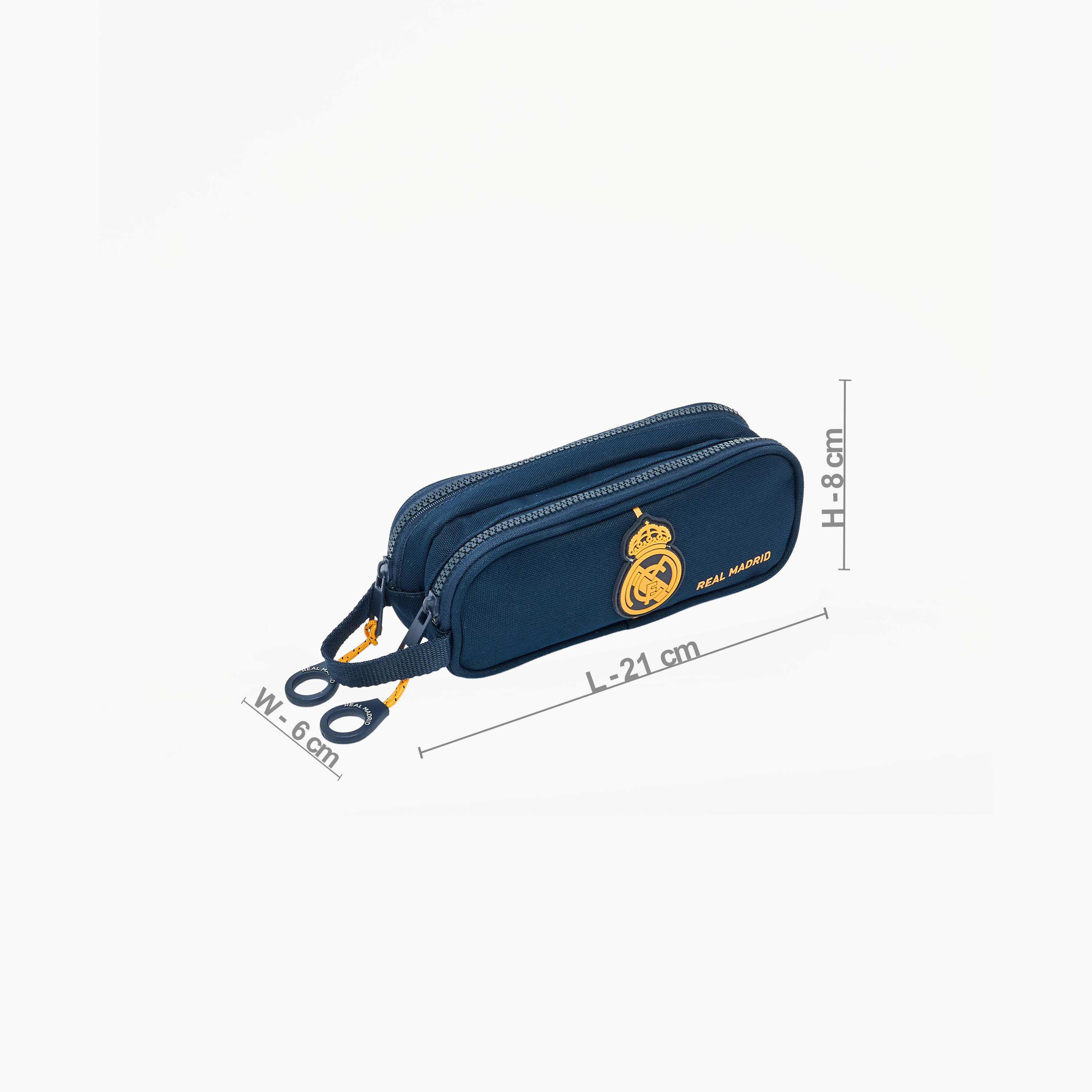 Real Madrid Logo Design Pencil Pouch with 2 Compartments-school-stationery-pencilcases-image-3