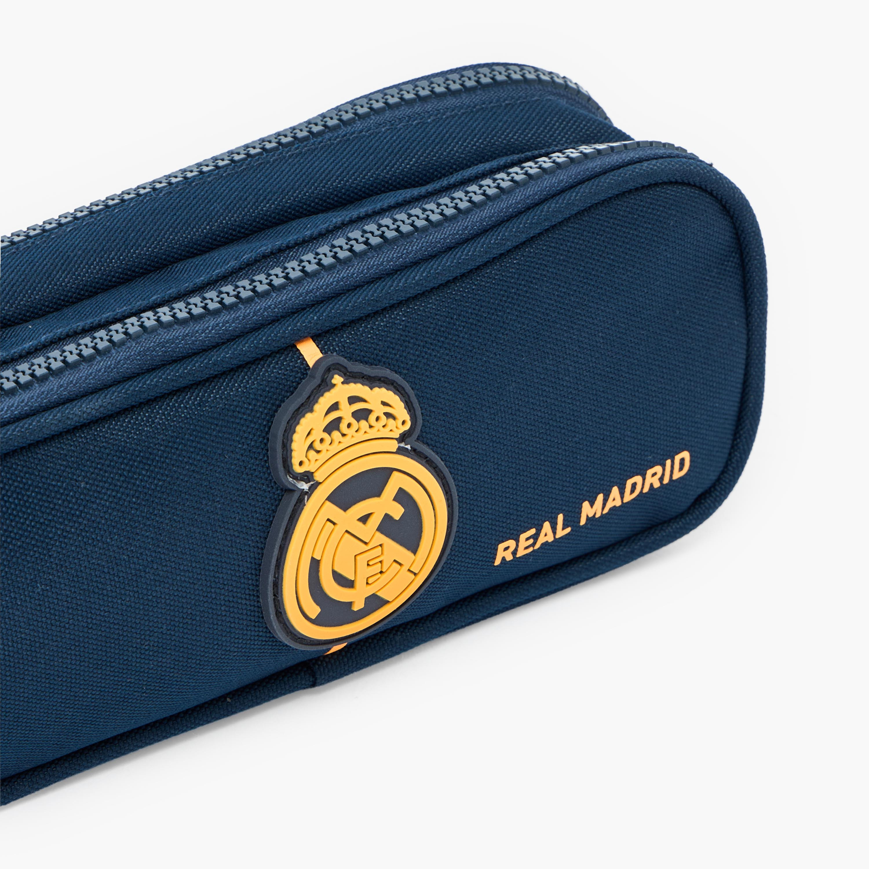 Real Madrid Logo Design Pencil Pouch with 2 Compartments-school-stationery-pencilcases-image-7