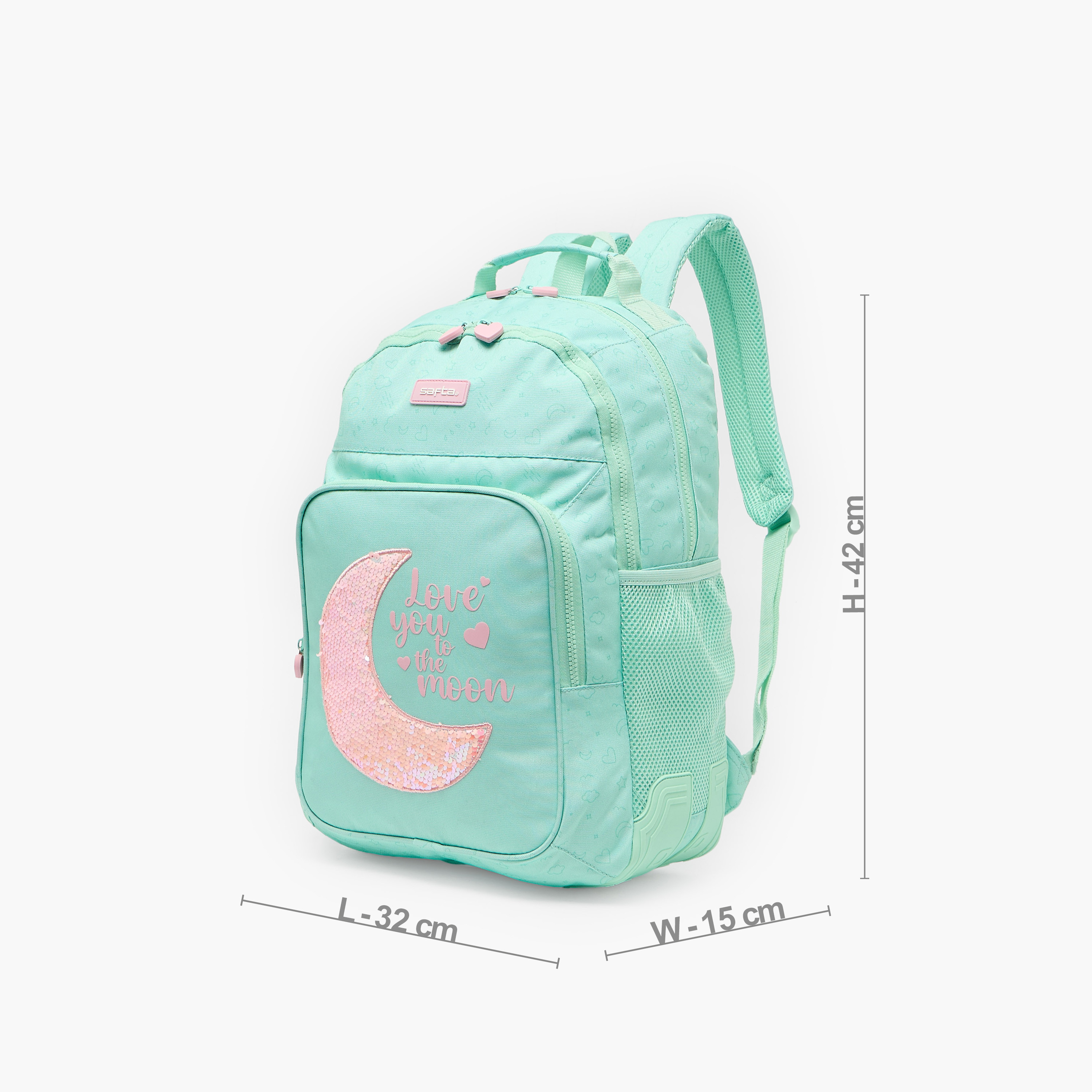 شنطة ظهر مزينة بحمالات كتف مبطنة للبنات من 8-13 سنة من سافتا - 17 بوصة-school-bagsandbackpacks-backpacks-image-8