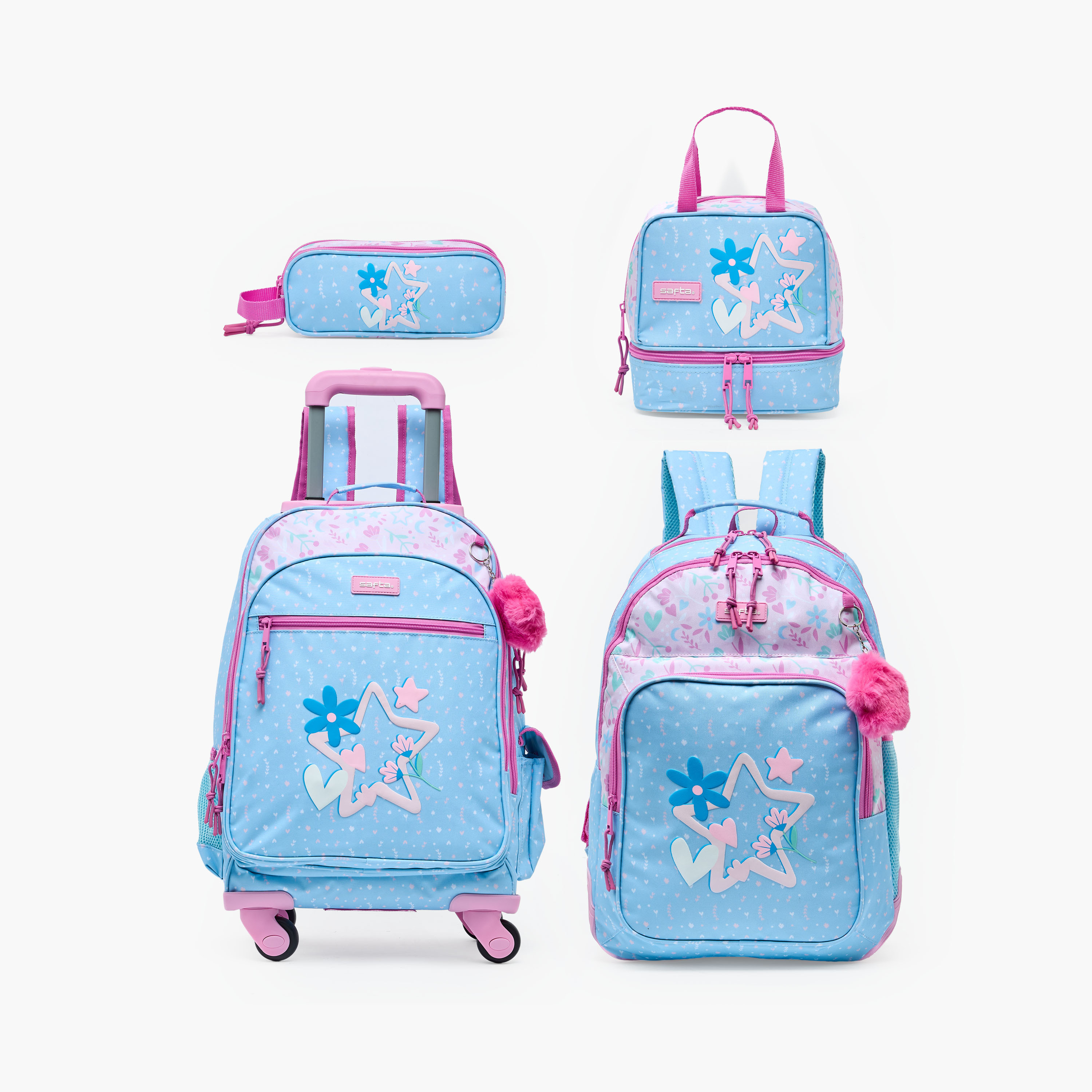 شنطة ظهر للبنات 8-13 سنة بأحزمة كتف مبطنة بطبعات زهور من سافتا - 18 بوصة-school-bagsandbackpacks-backpacks-image-16