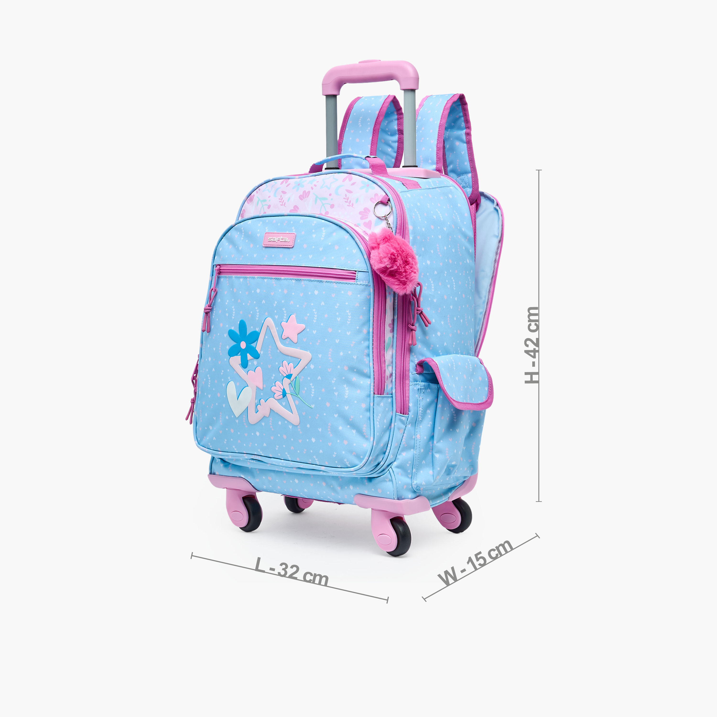 شنطة ظهر للبنات 8-13 سنة بأحزمة كتف مبطنة بطبعات زهور من سافتا - 18 بوصة-school-bagsandbackpacks-backpacks-image-8